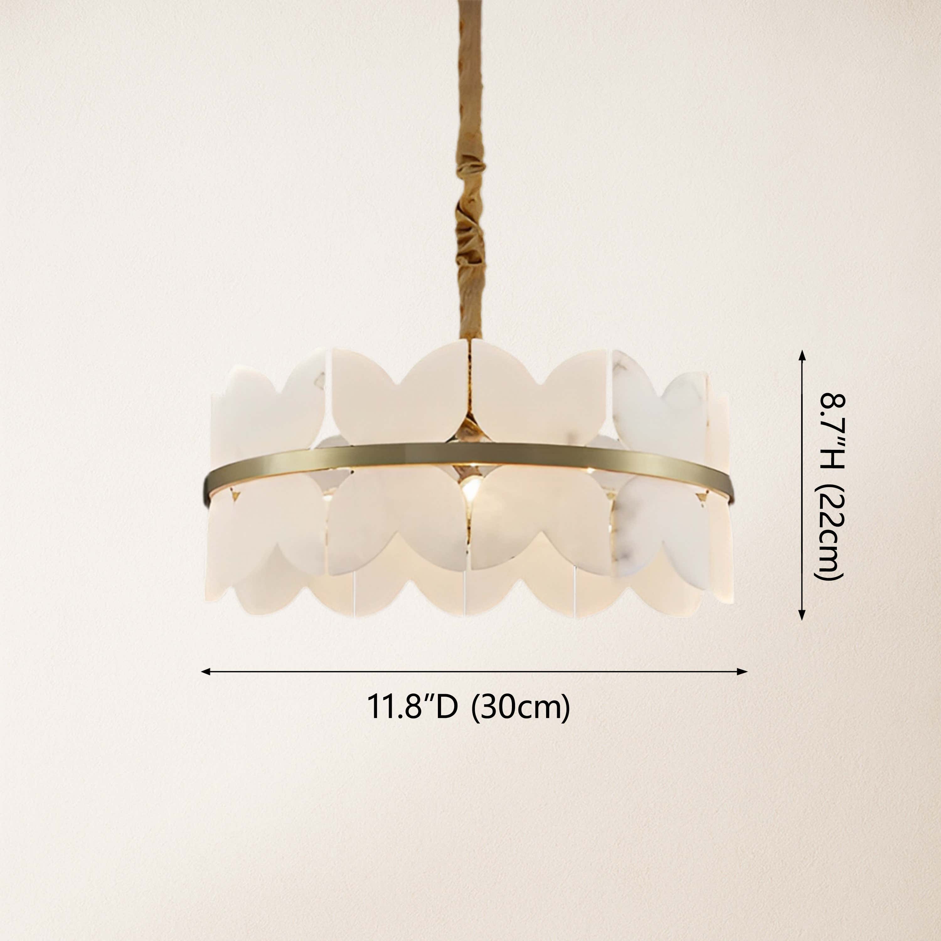 Cloudscape Alabaster Brass 1-Layer Chandelier 12"D