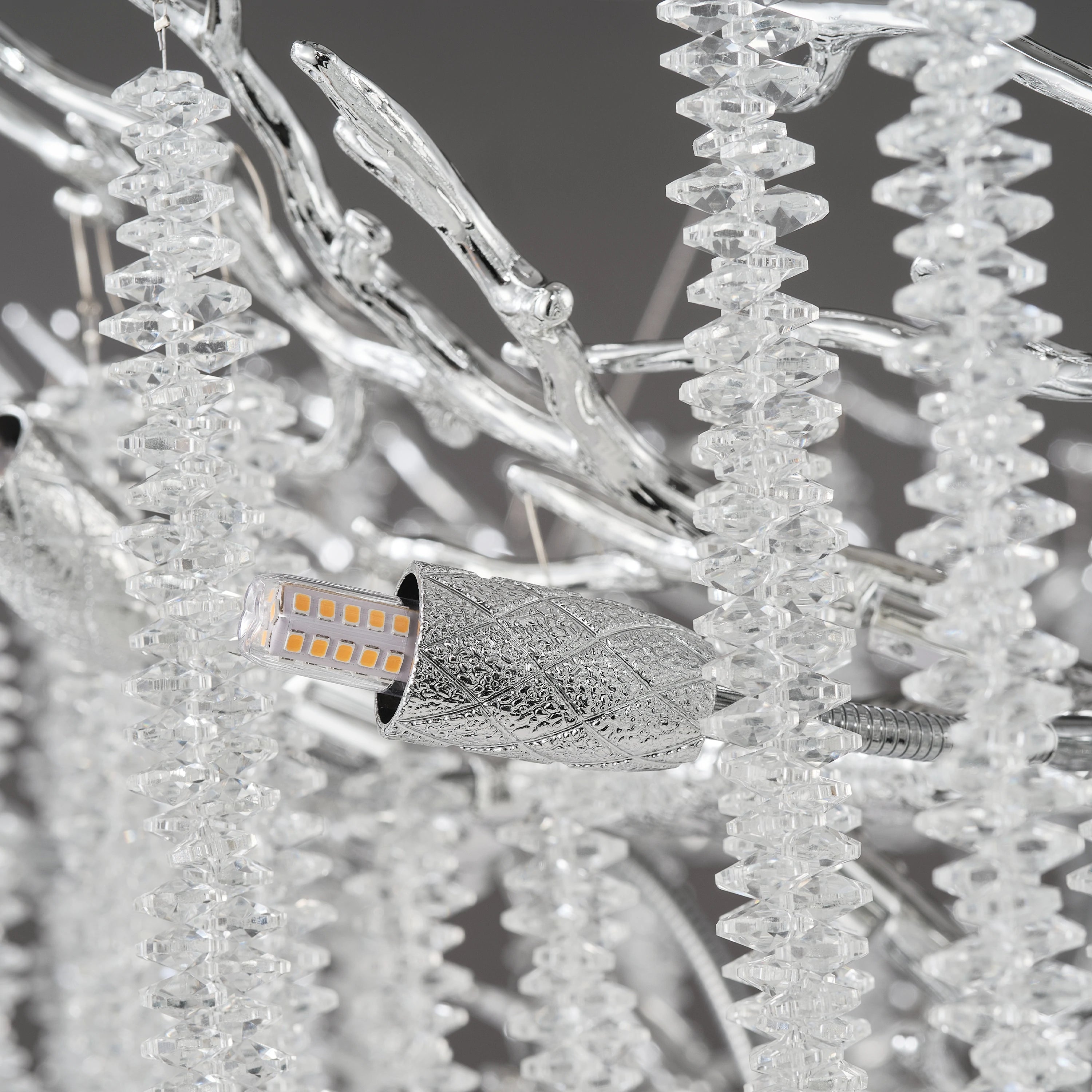 Snow Tree Branch Crystal Chandelier 40"D