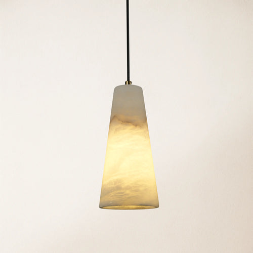 Capus Conical Alabaster Pendant 10''H