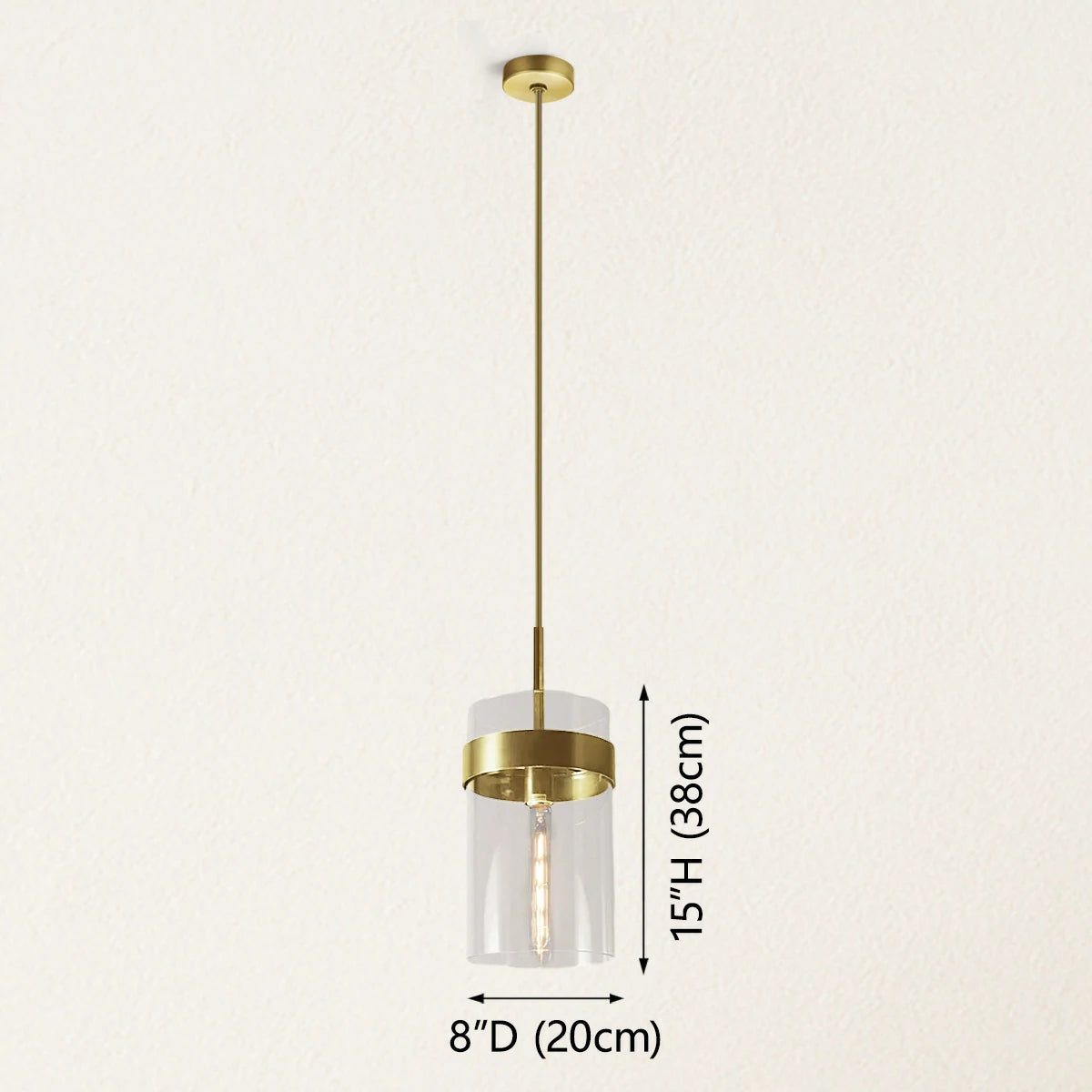 Armature Round Glass Pendant 8"D