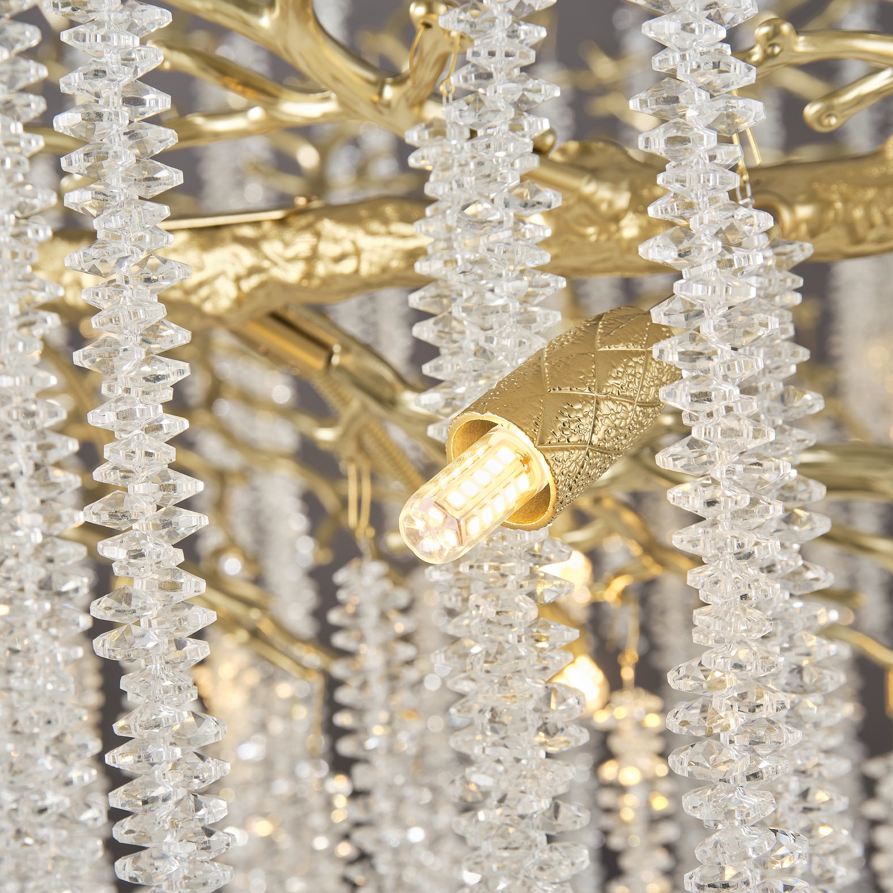 Snow Tree Branch Crystal Chandelier 40"D