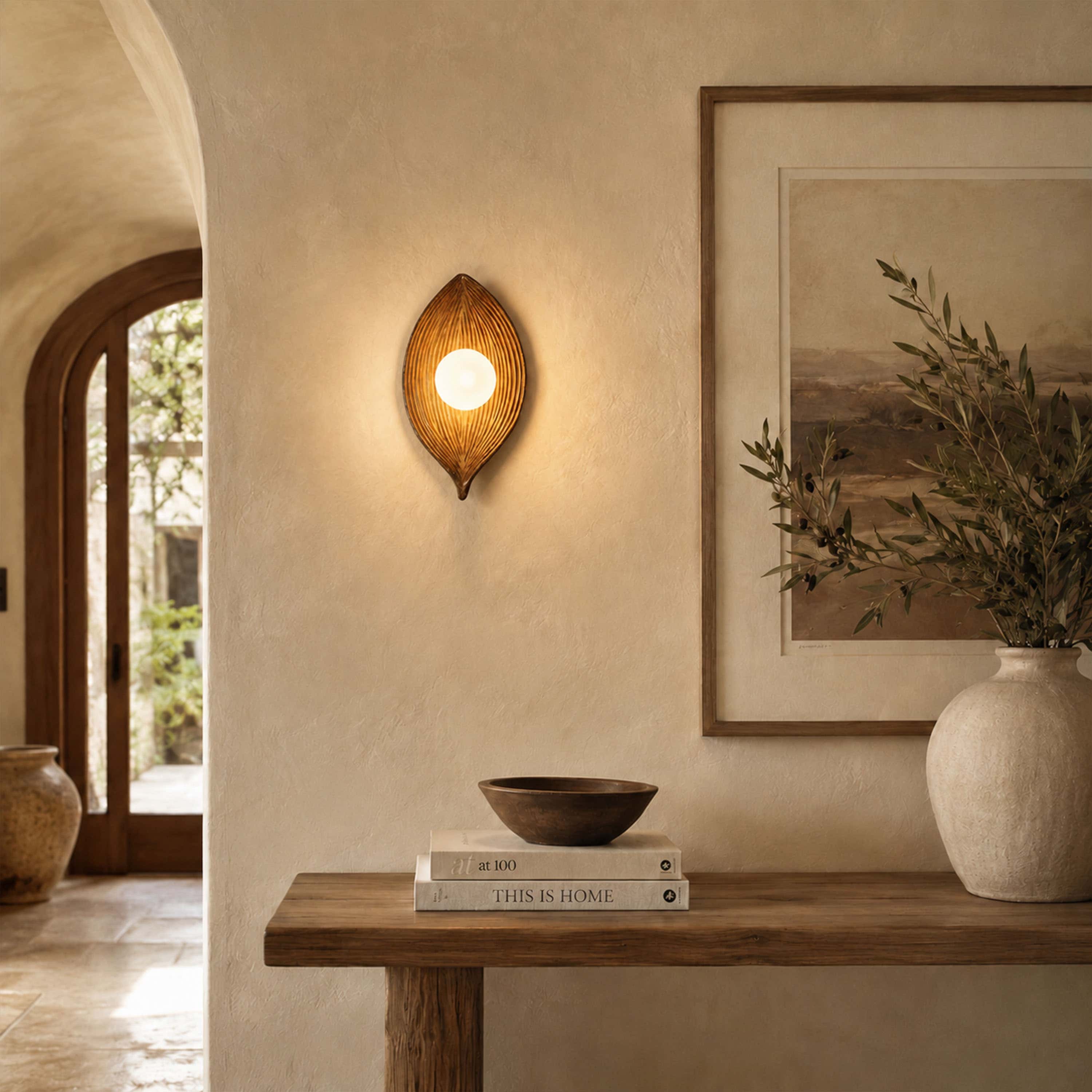 Sylvara Resin Leaf Wall Sconce