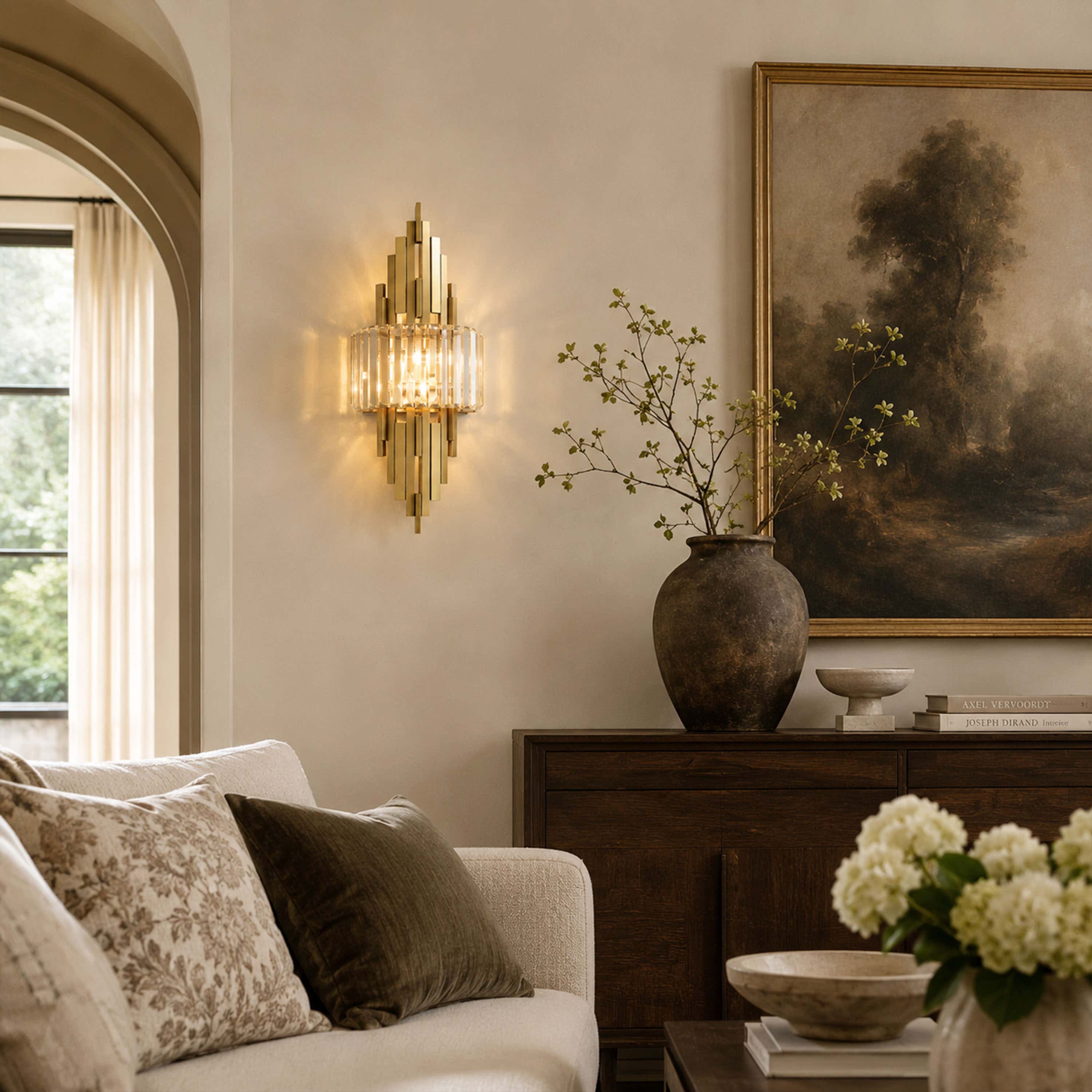 Solvoria Crystal Stepped Column Wall Sconce