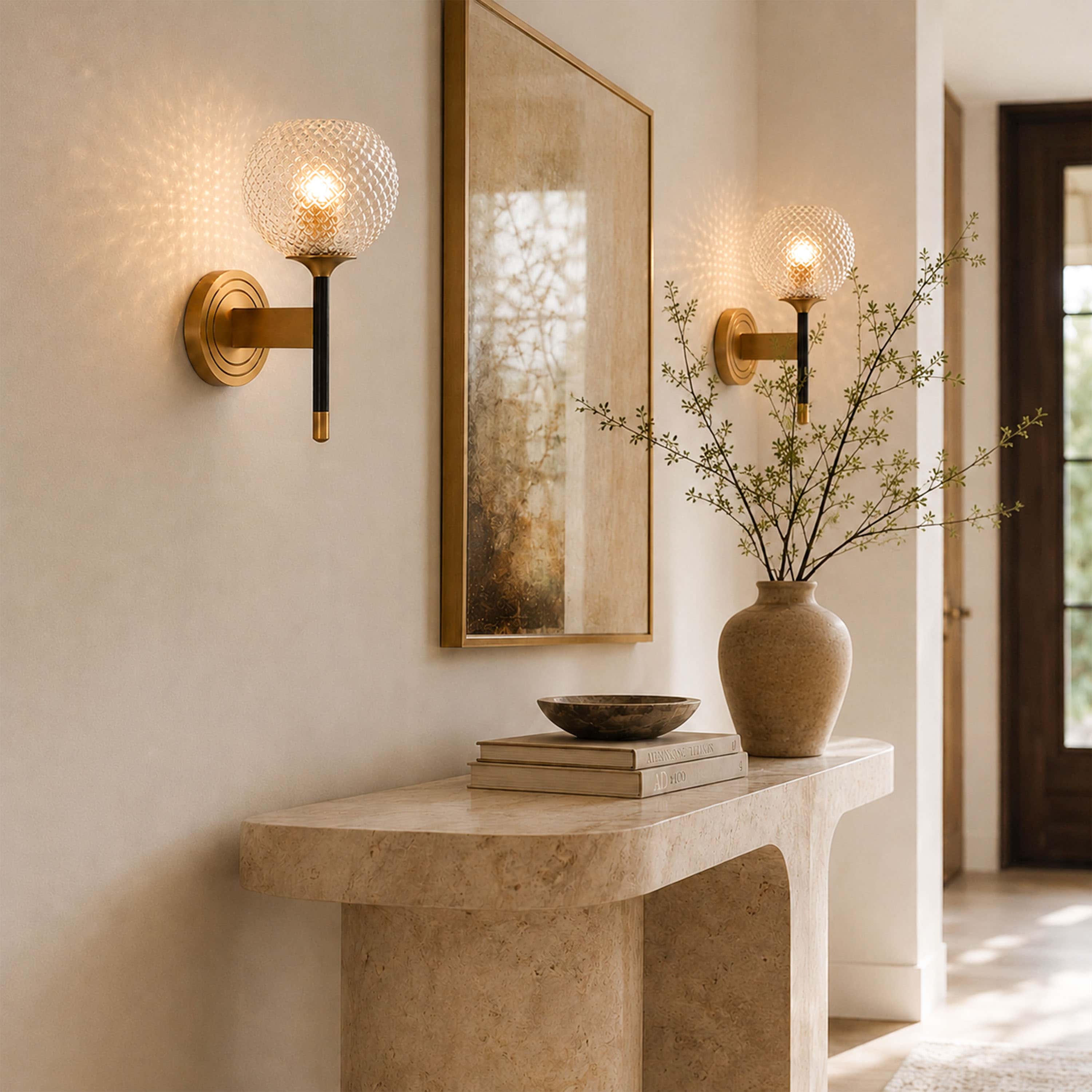 Telara Lattice Glass Wall Sconce