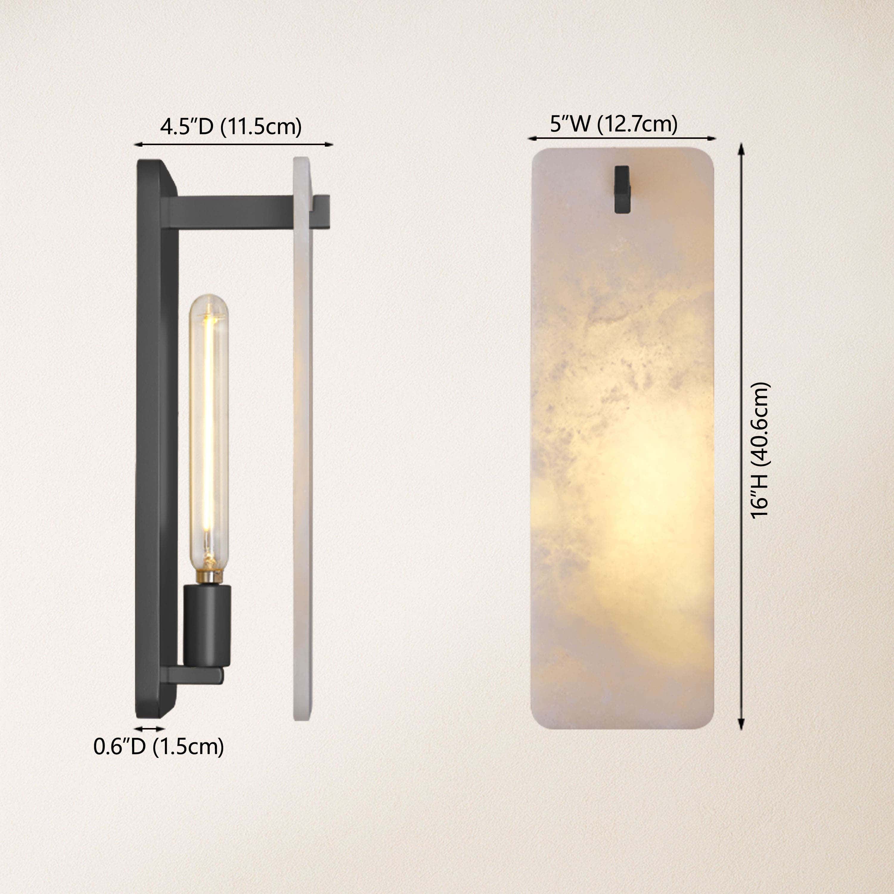 Lunara Alabaster Wall Sconce 16"H