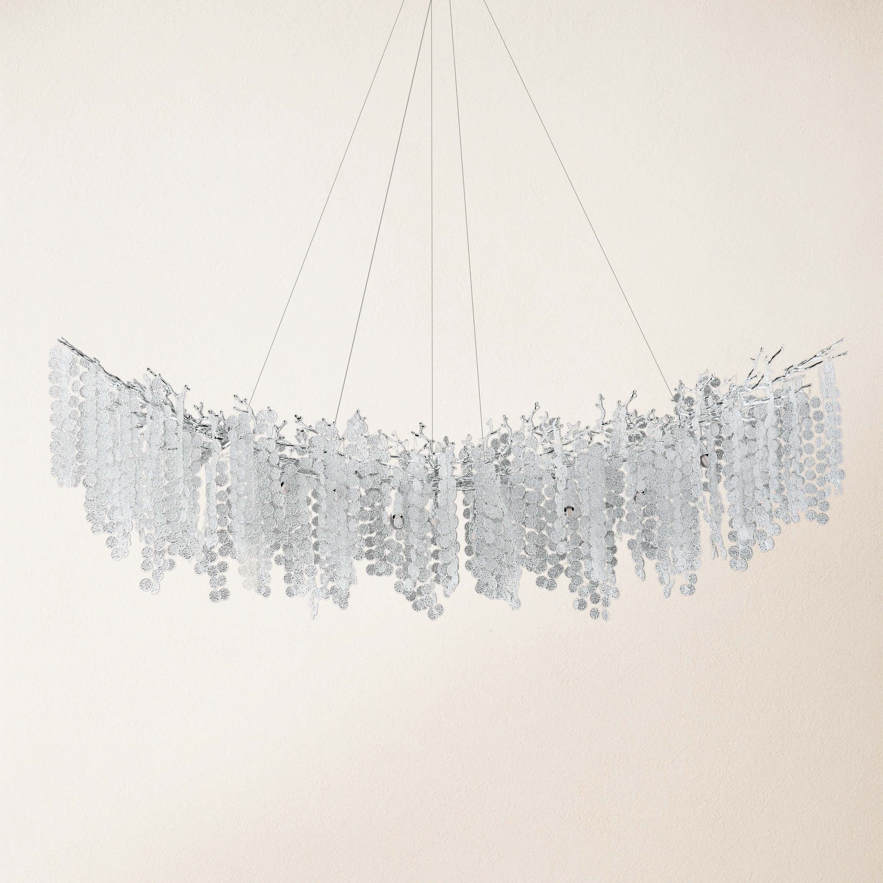 Shiro Noda Crystal Tree Branch Linear Chandelier 72"W