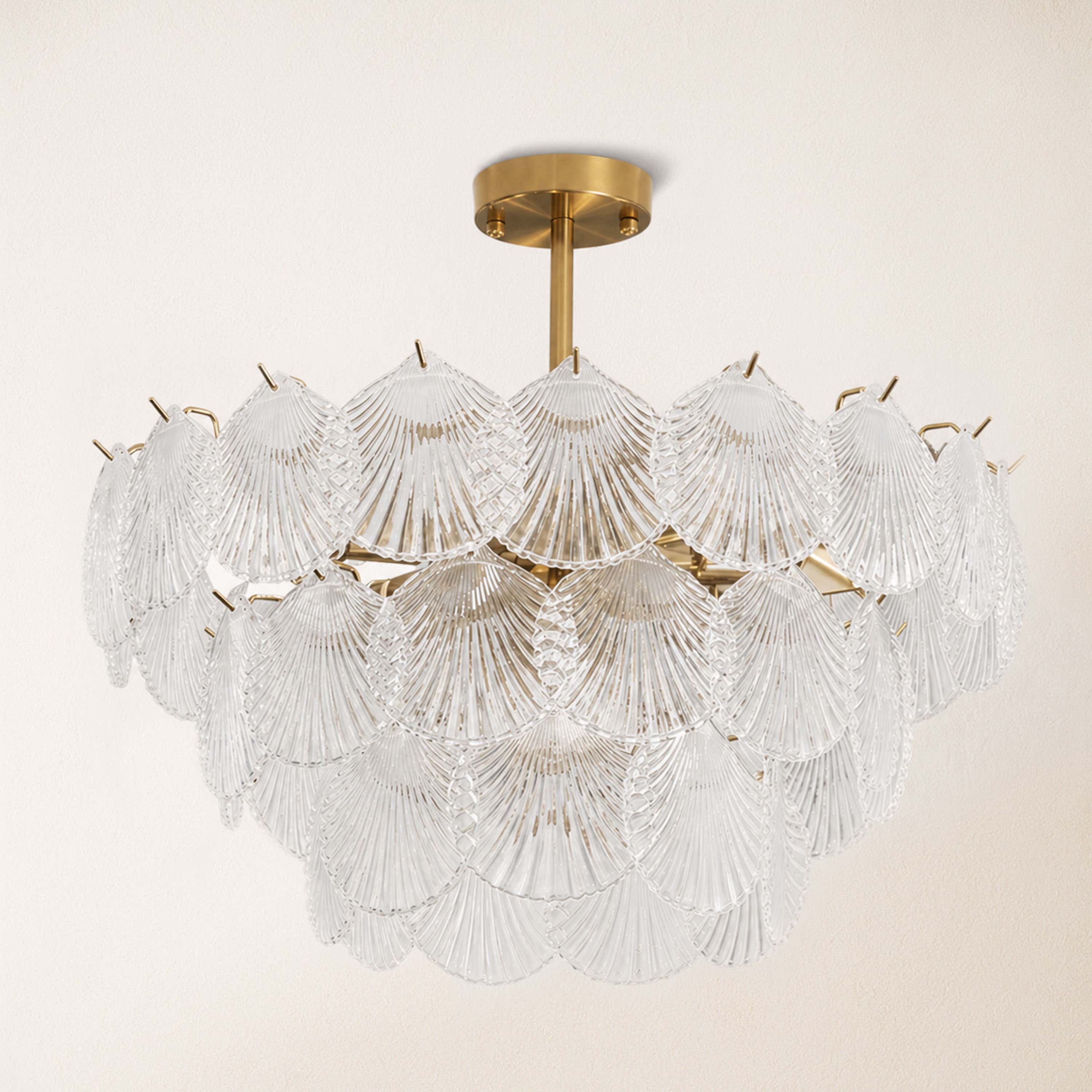 Marivelle Luxury Shell Glass Chandelier