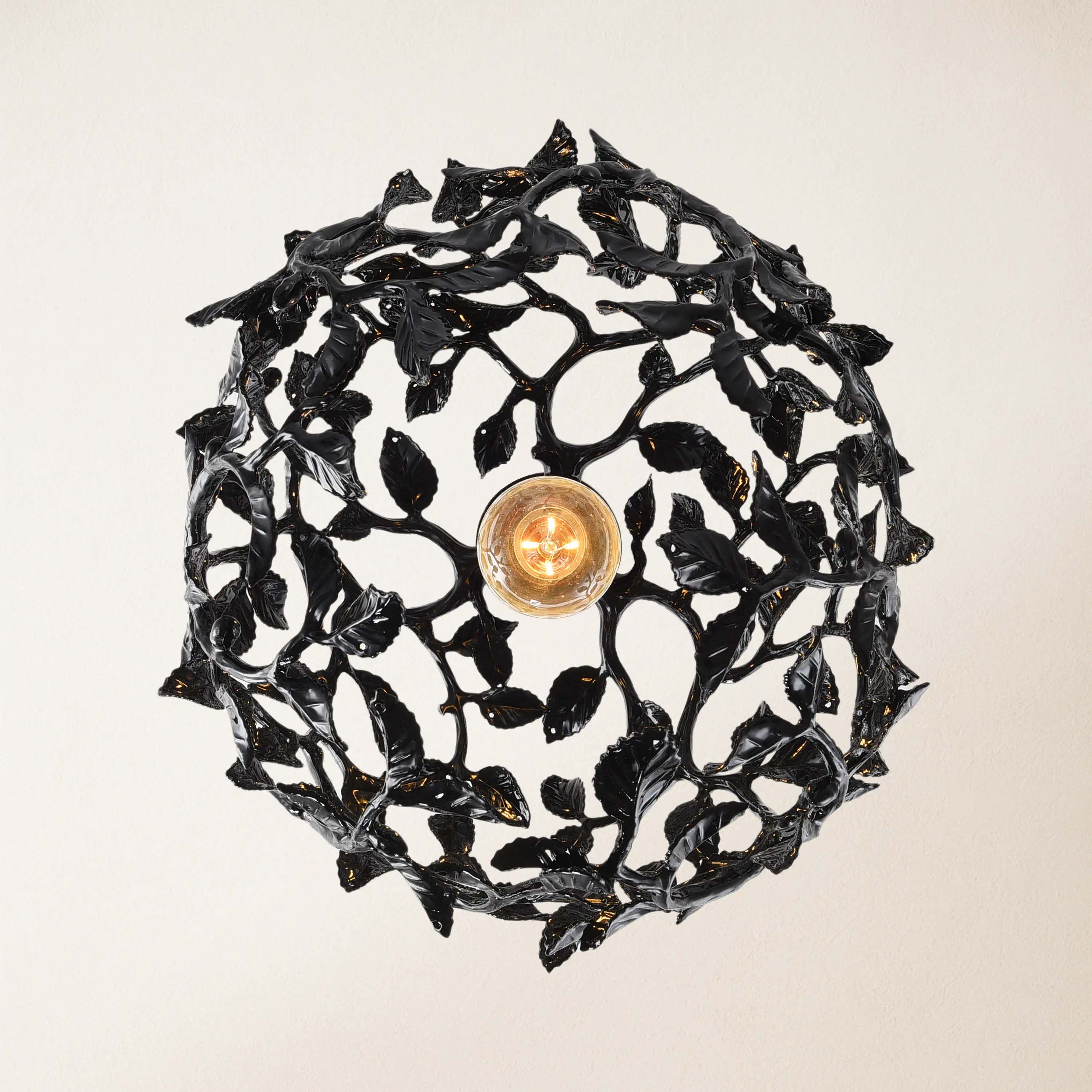 Elara Black Spherical Cage Chandelier 14"D