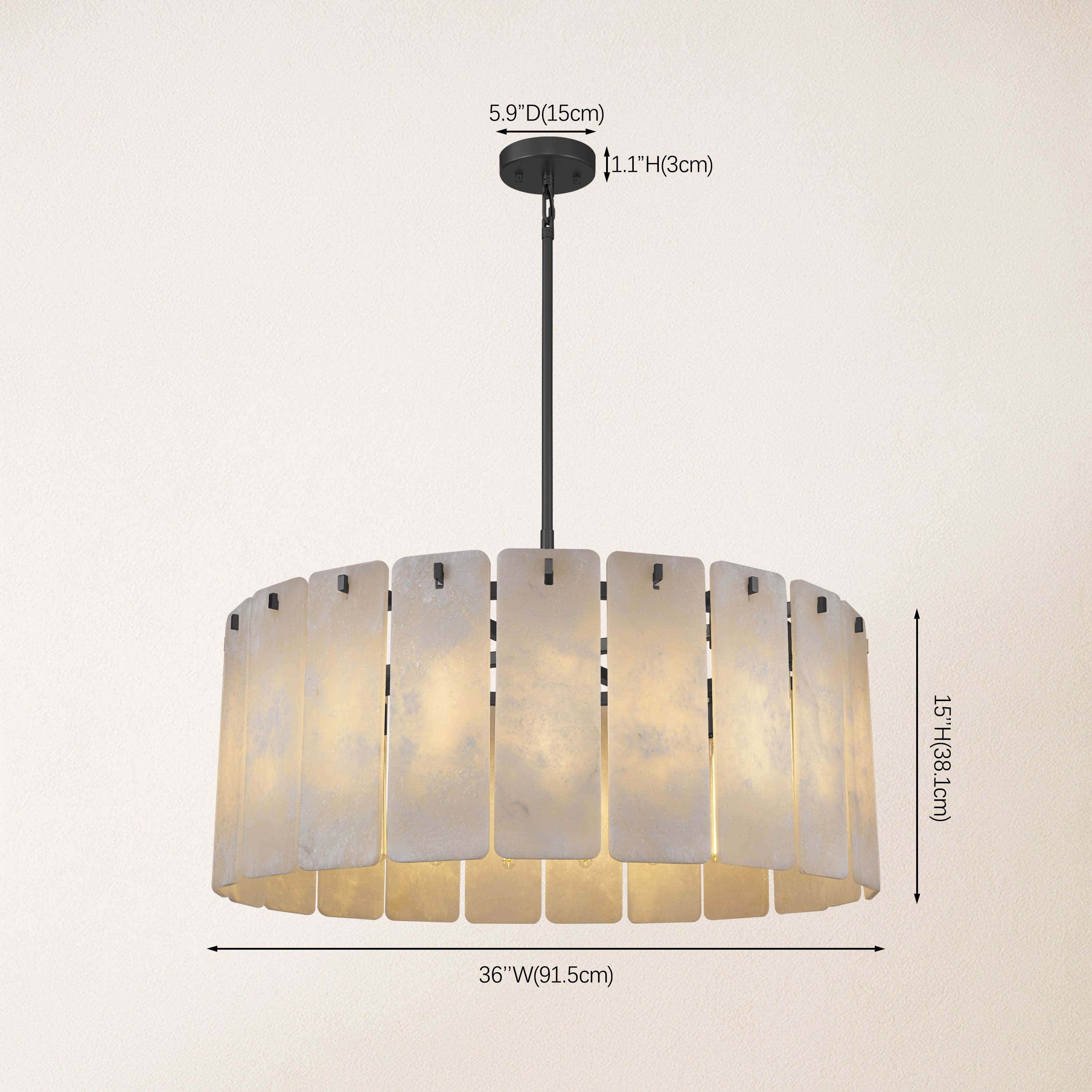 Lunara Alabaster Round Chandelier 36"W