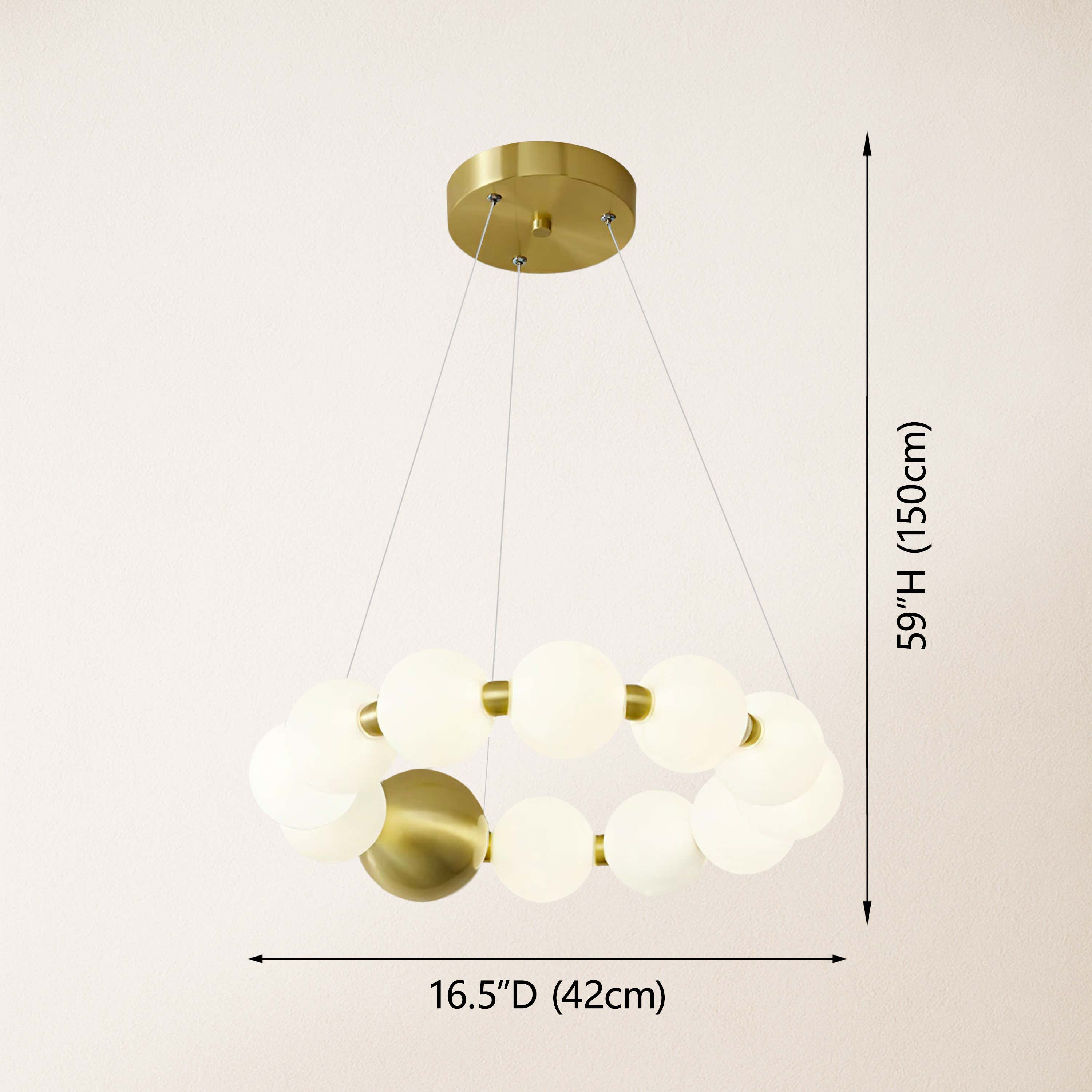 Velora Pearl Bead Round Chandelier 16.5"D