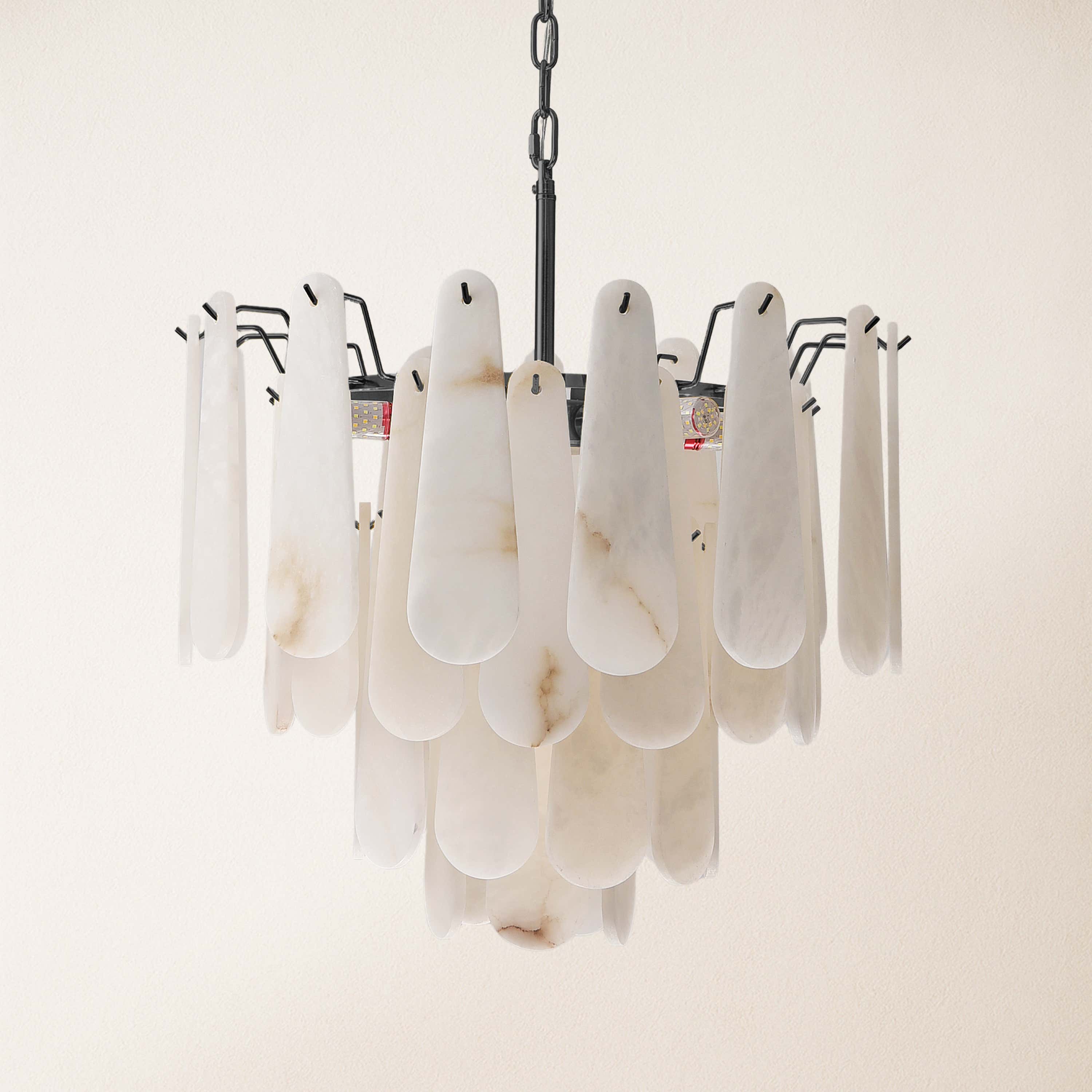 Caldera Alabaster Round Chandelier 22"