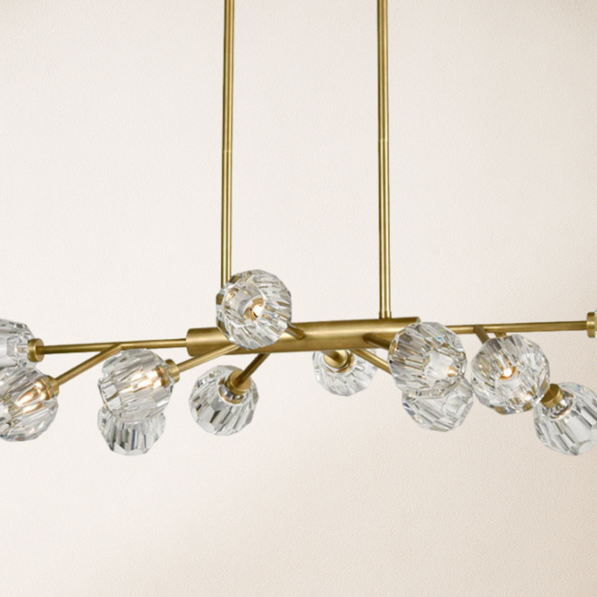 Parisian Crystal Linear Chandelier 48"L