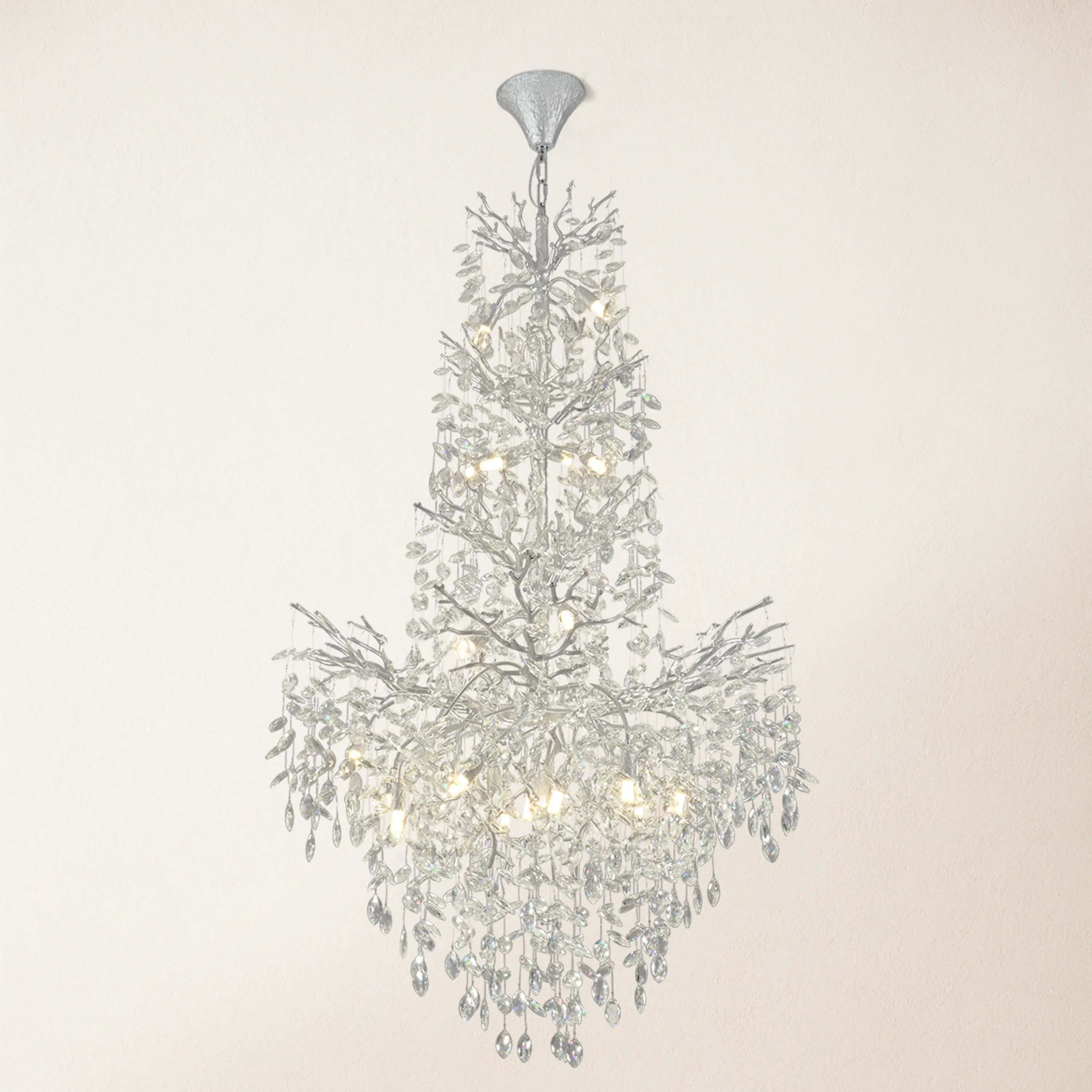 Frostleaf Crystal Cascade Grand Staircase Chandelier 61"H
