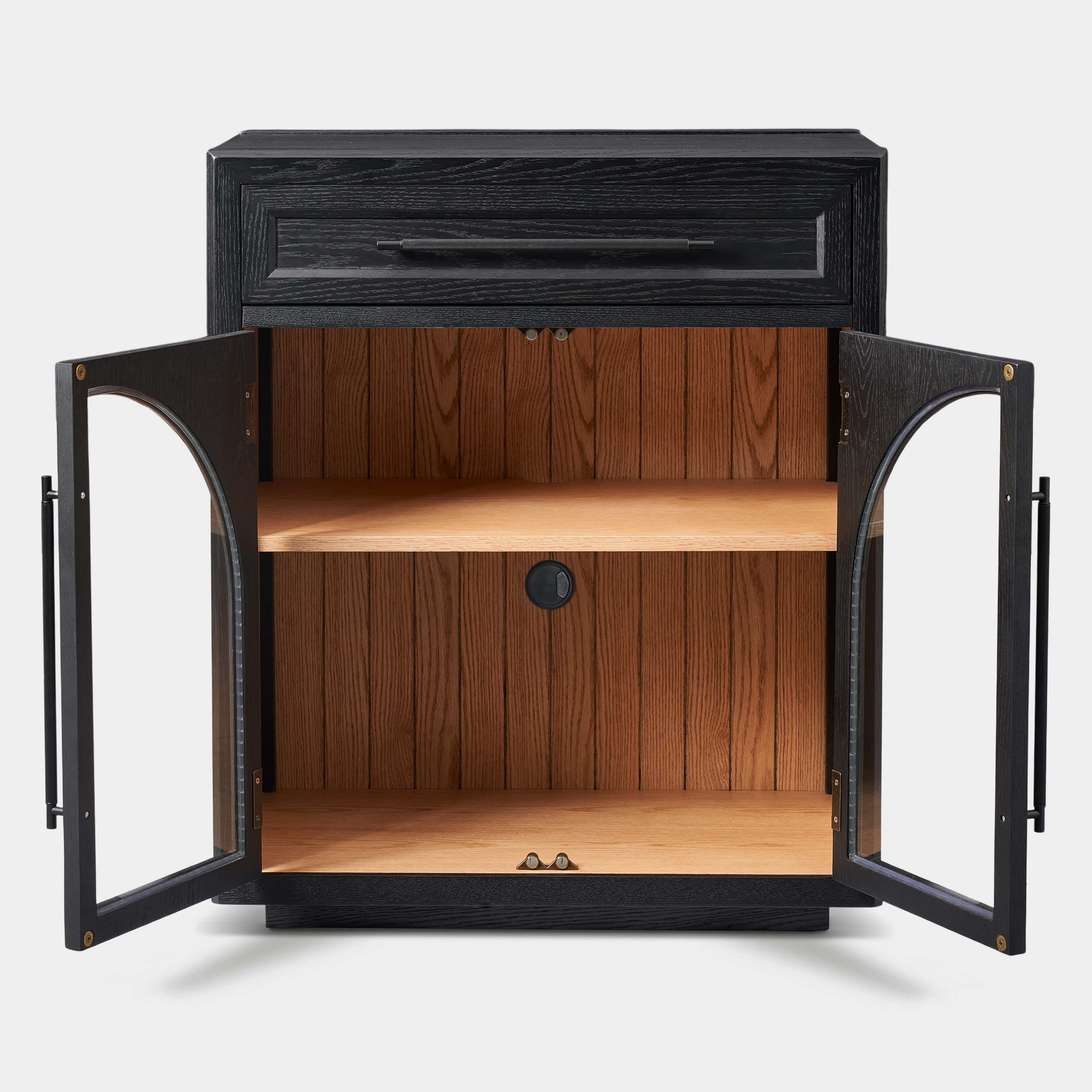 Alvar Arched 62.9" Oak Sideboard with Drawers(Set of 2)