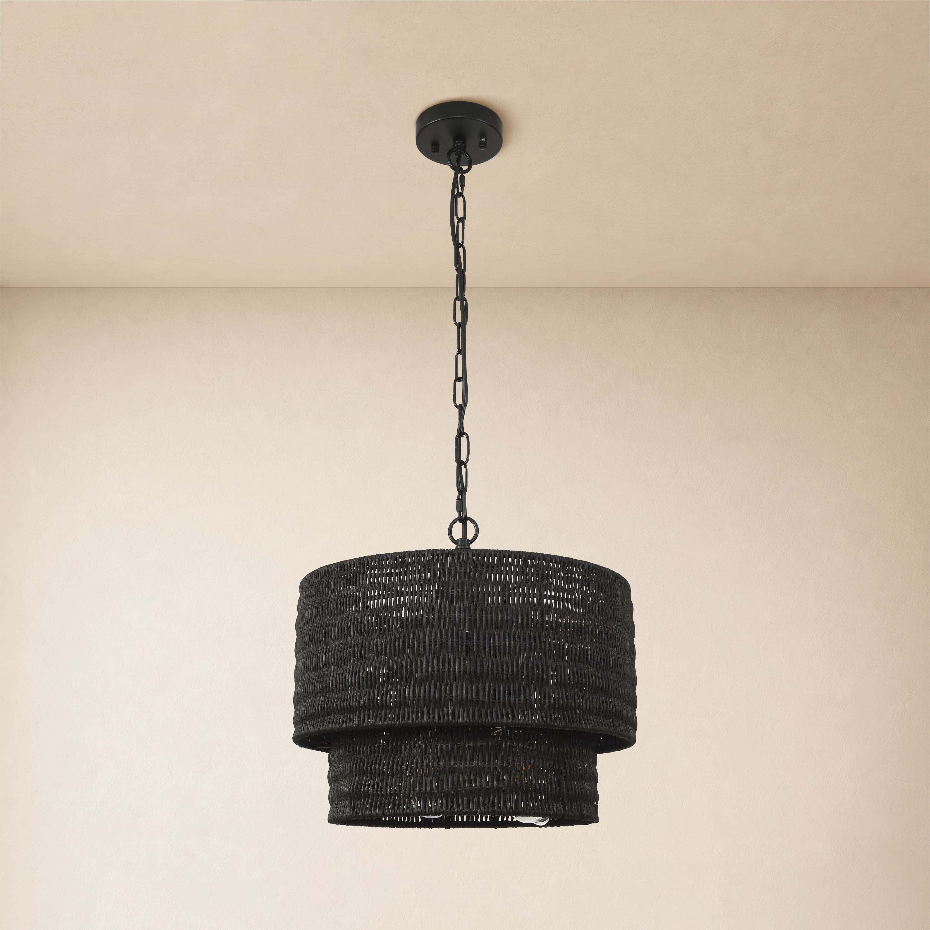 Cavana Rattan Round Pendant 16"D