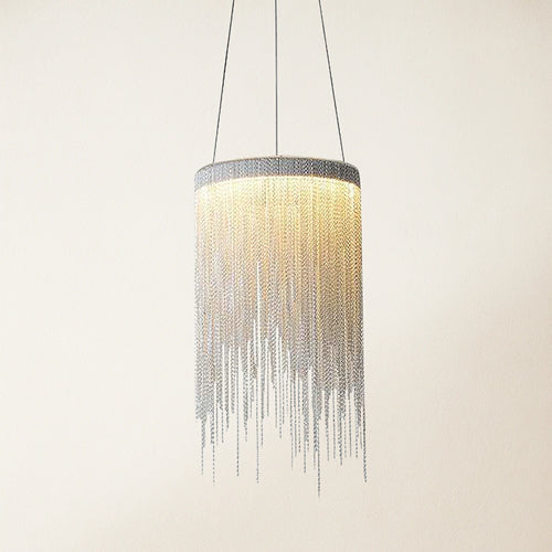 Teresa Cadena Chain Tassel Pendant Light Fixture 8"W