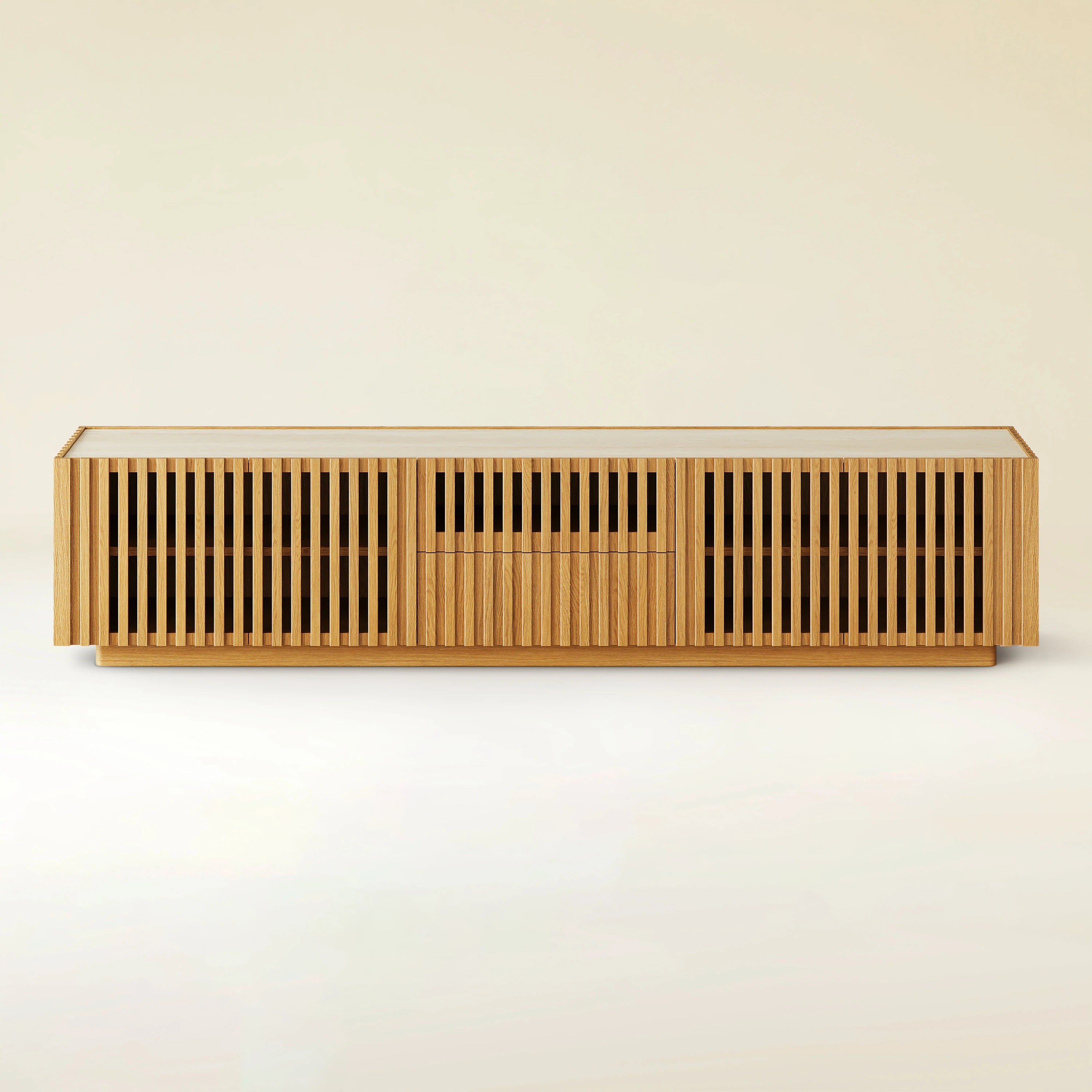 Isla Oak Sintered Stone Media Console 80"