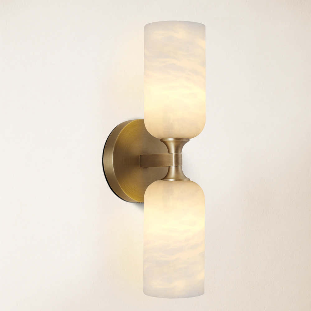 Axis Alabaster Wall Sconce 14"H#Finish_Gold