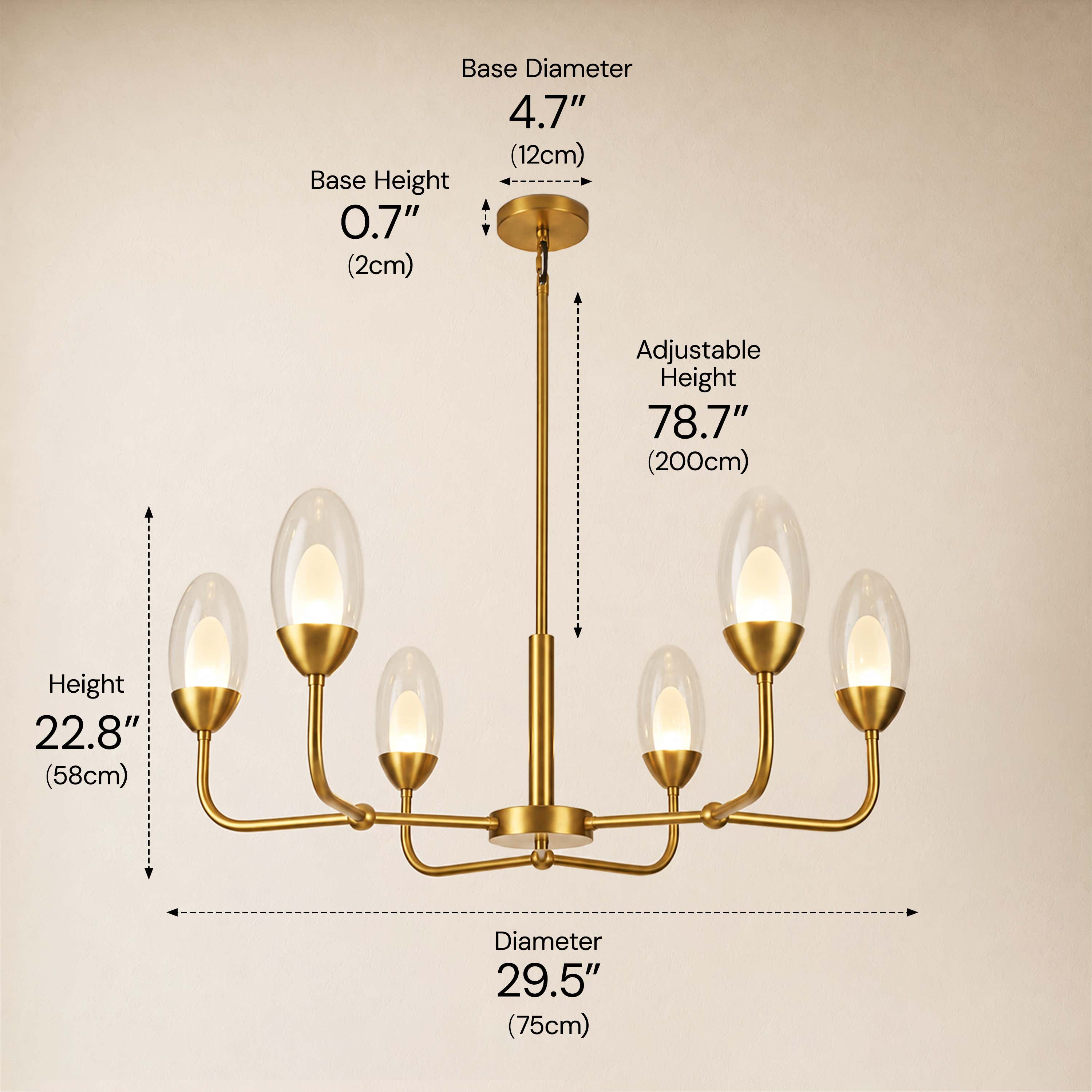Cressa Oval Glass Round Chandelier 30"D