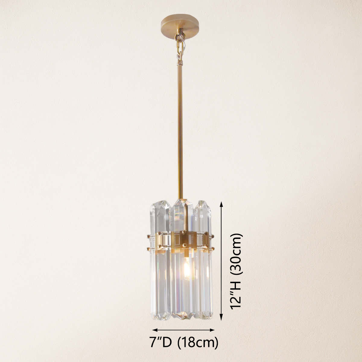 Ruby Crystal Pendant Kitchen Island Light 6.5"W