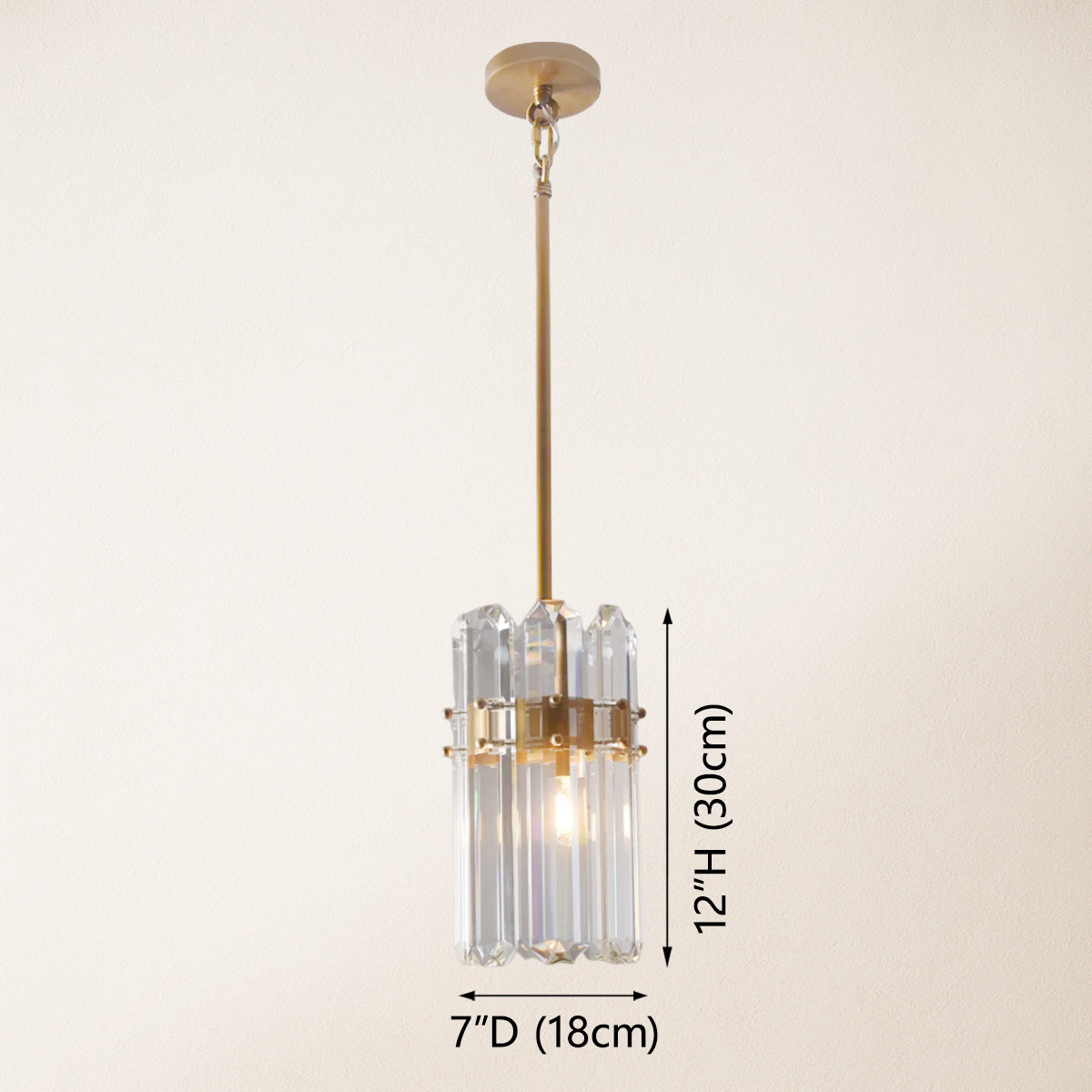 Ruby Crystal Pendant Kitchen Island Light 6.5"W