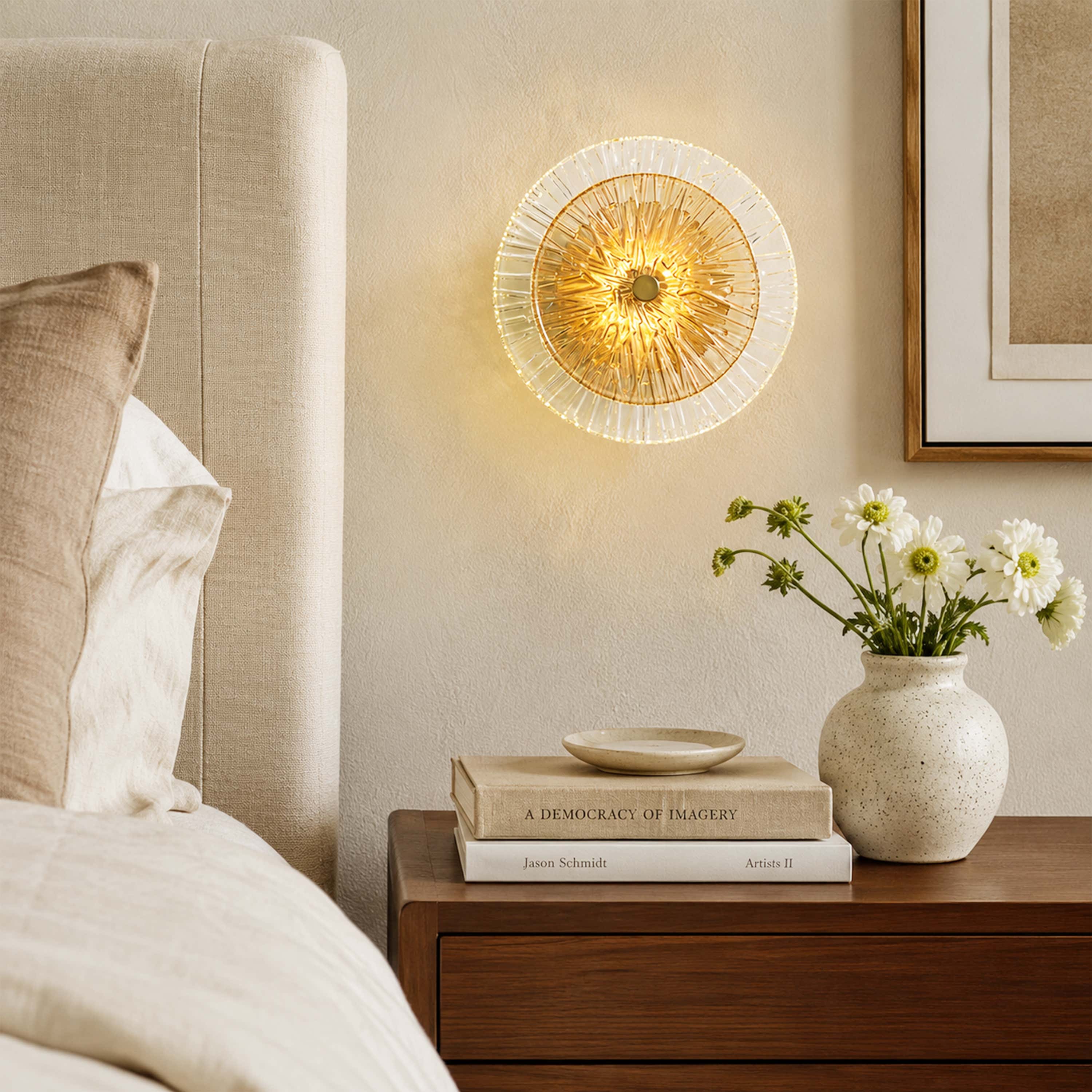 Auriotus Glass Lotus Leaf Wall Sconce