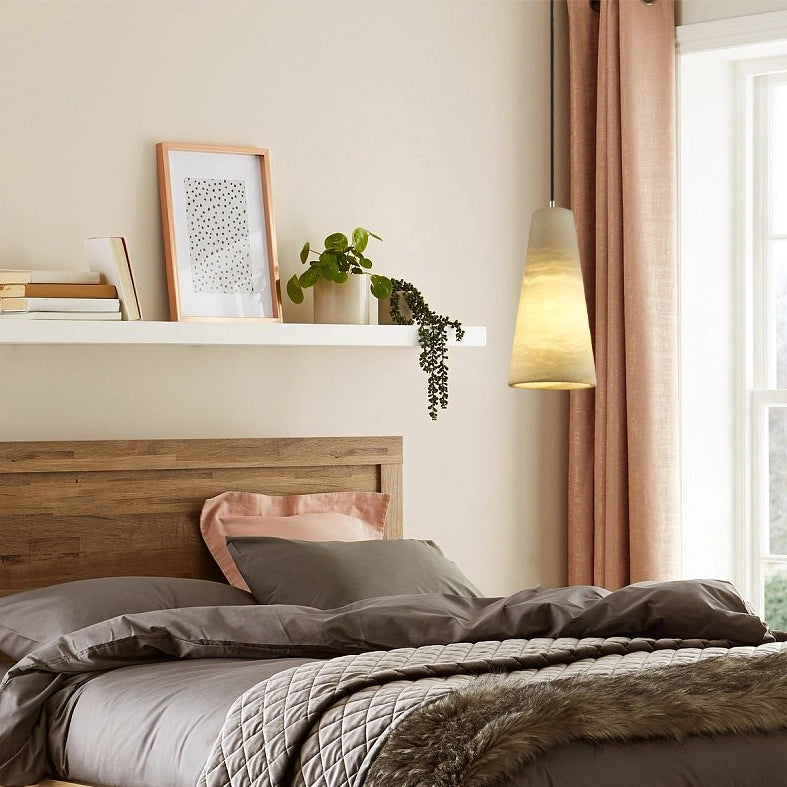 Capus Conical Alabaster Pendant 10''H