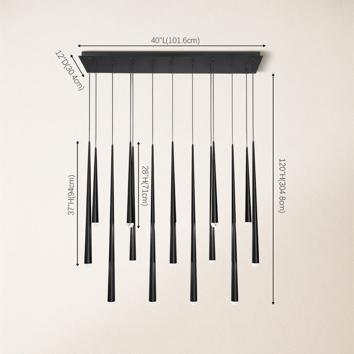 Anthropology Rectangle Crystal Pendant 40"W