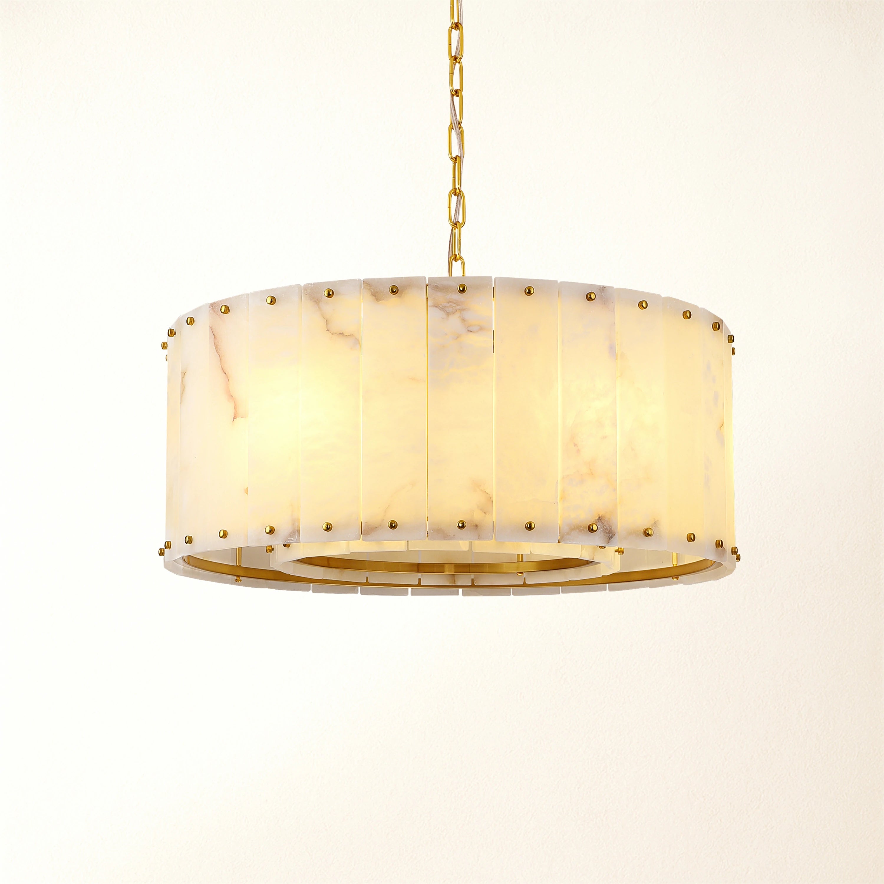 Nivislight Alabaster Round Chandelier 24"