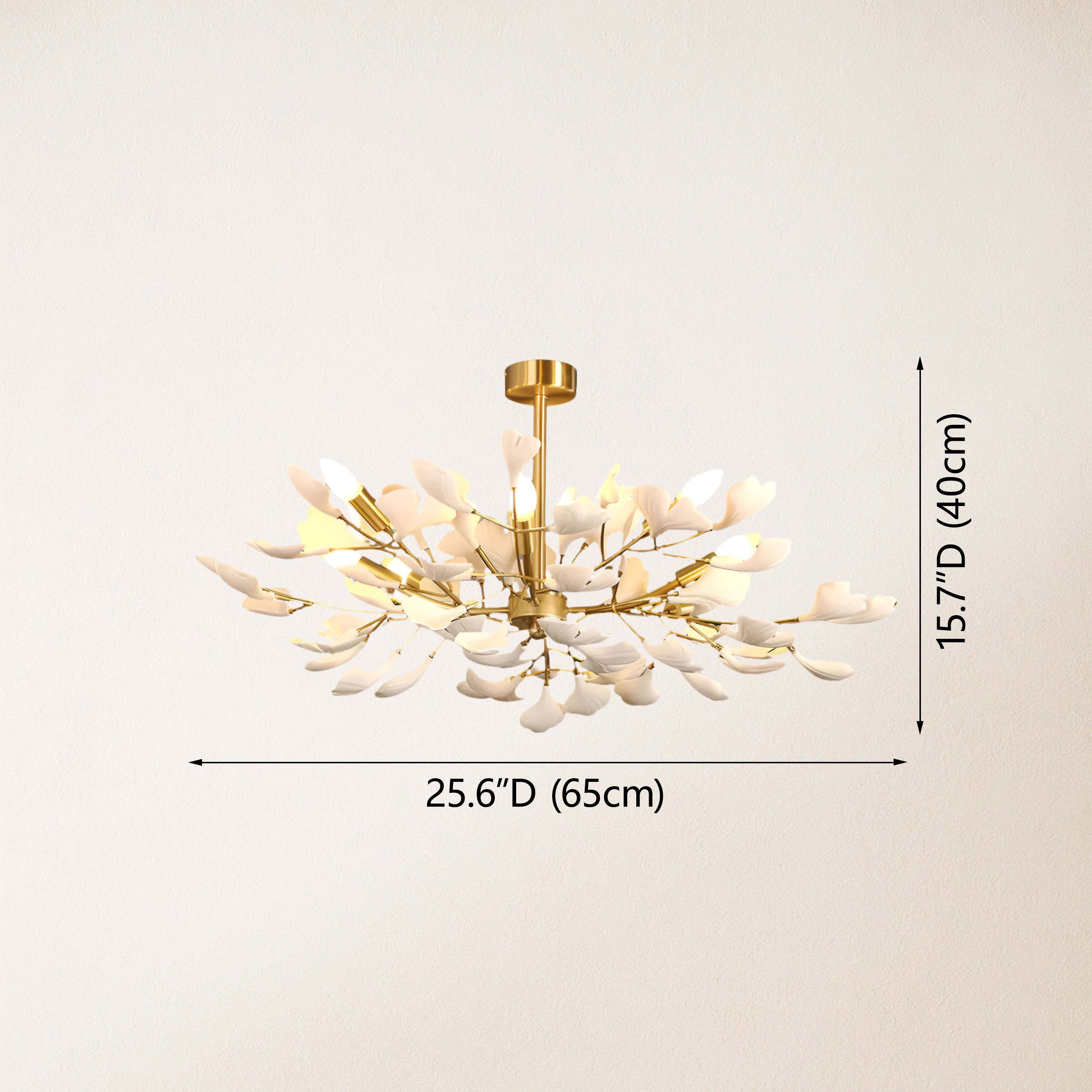 Twilight Branches Ceramic Ginkgo Chandelier 25.6'' D