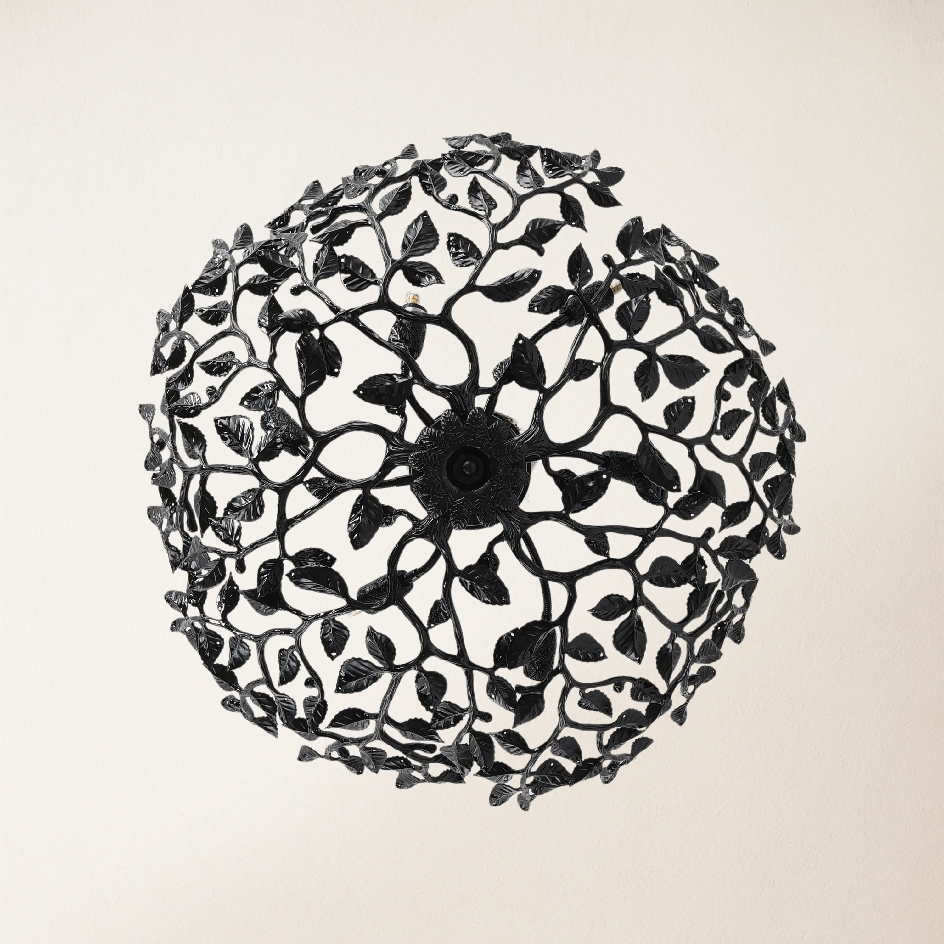 Elara Black Tree Branch Semi Flush Mount Chandelier 26"D