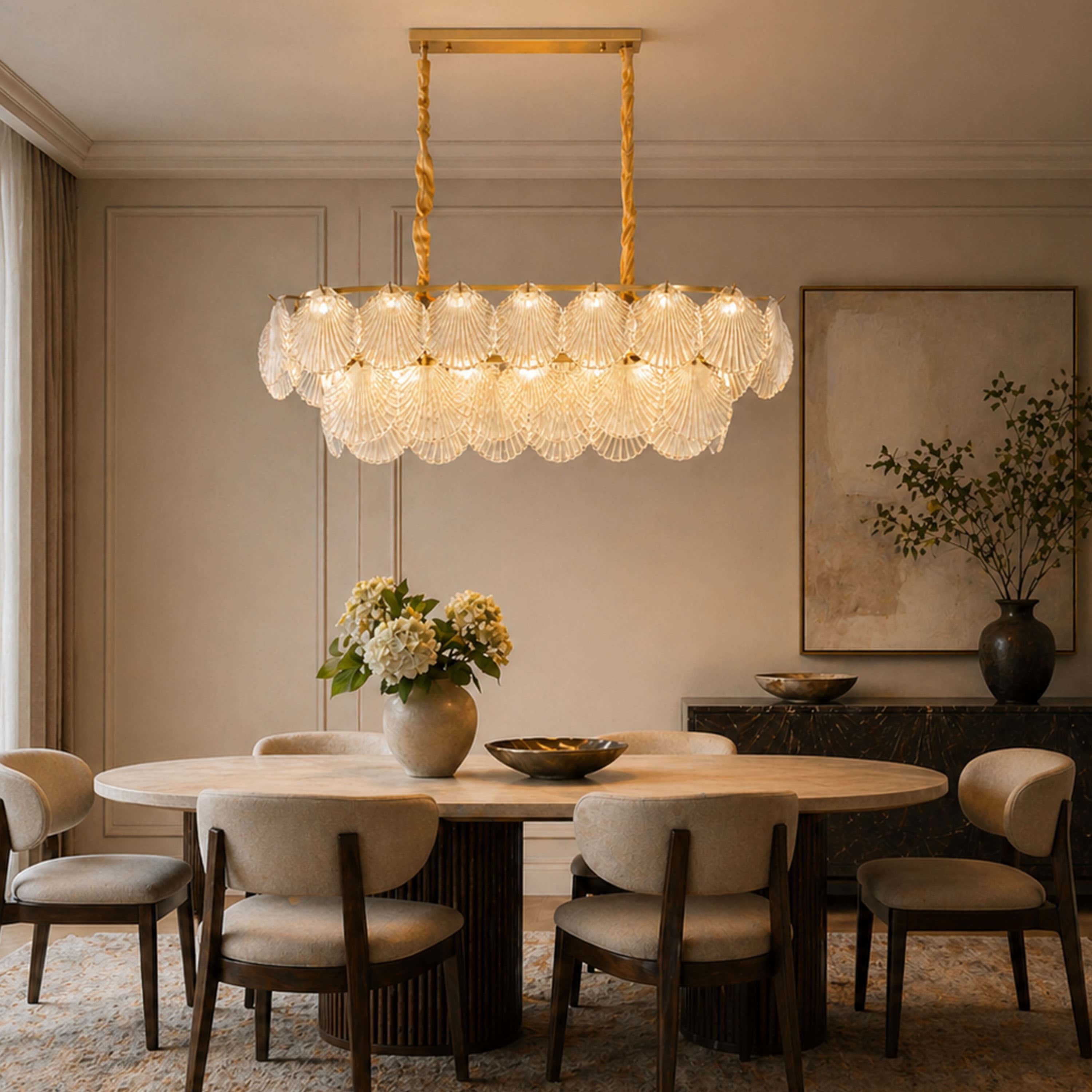 Marivelle Luxury Shell Glass Chandelier