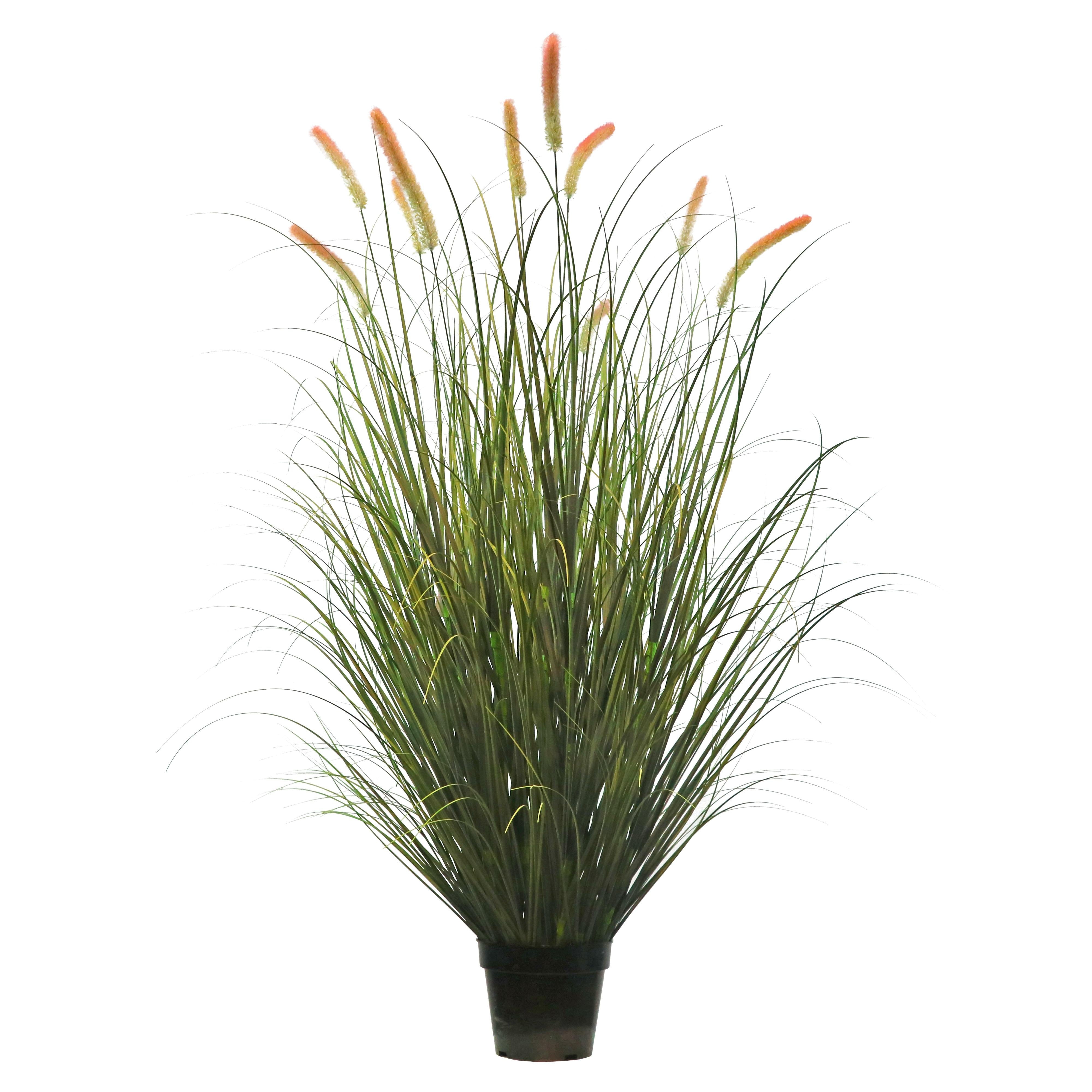 Artificial 14-Head Long Cat Tail with Curved Onion Grass Bonsai 9.4"H