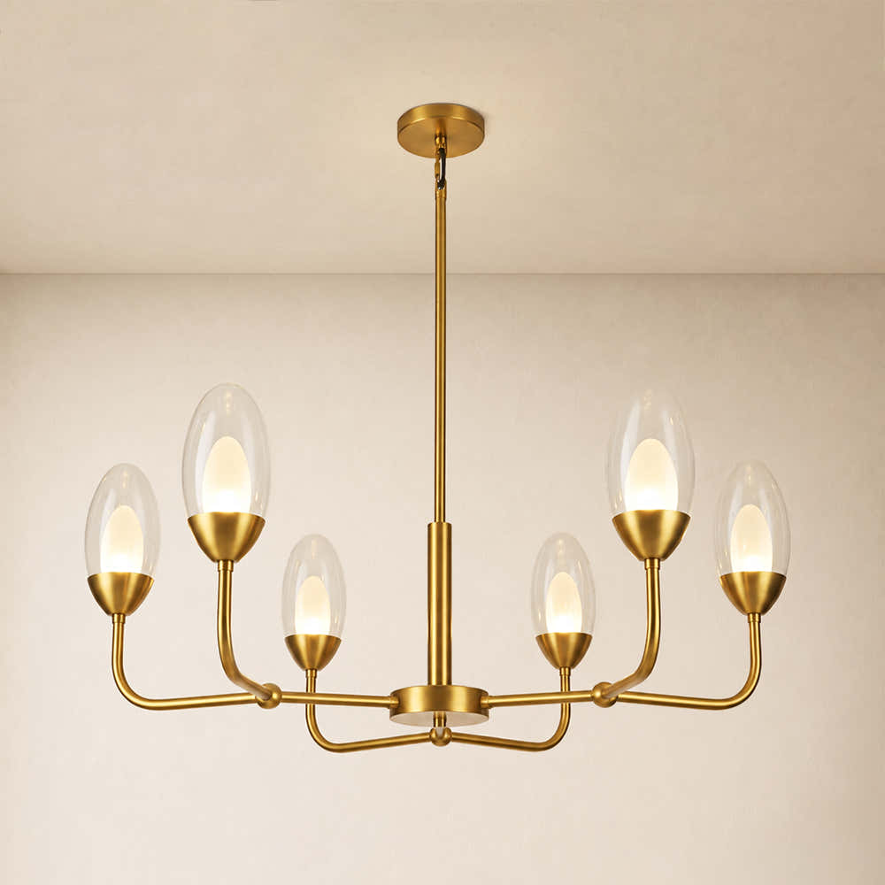 Cressa Oval Glass Round Chandelier 30"D