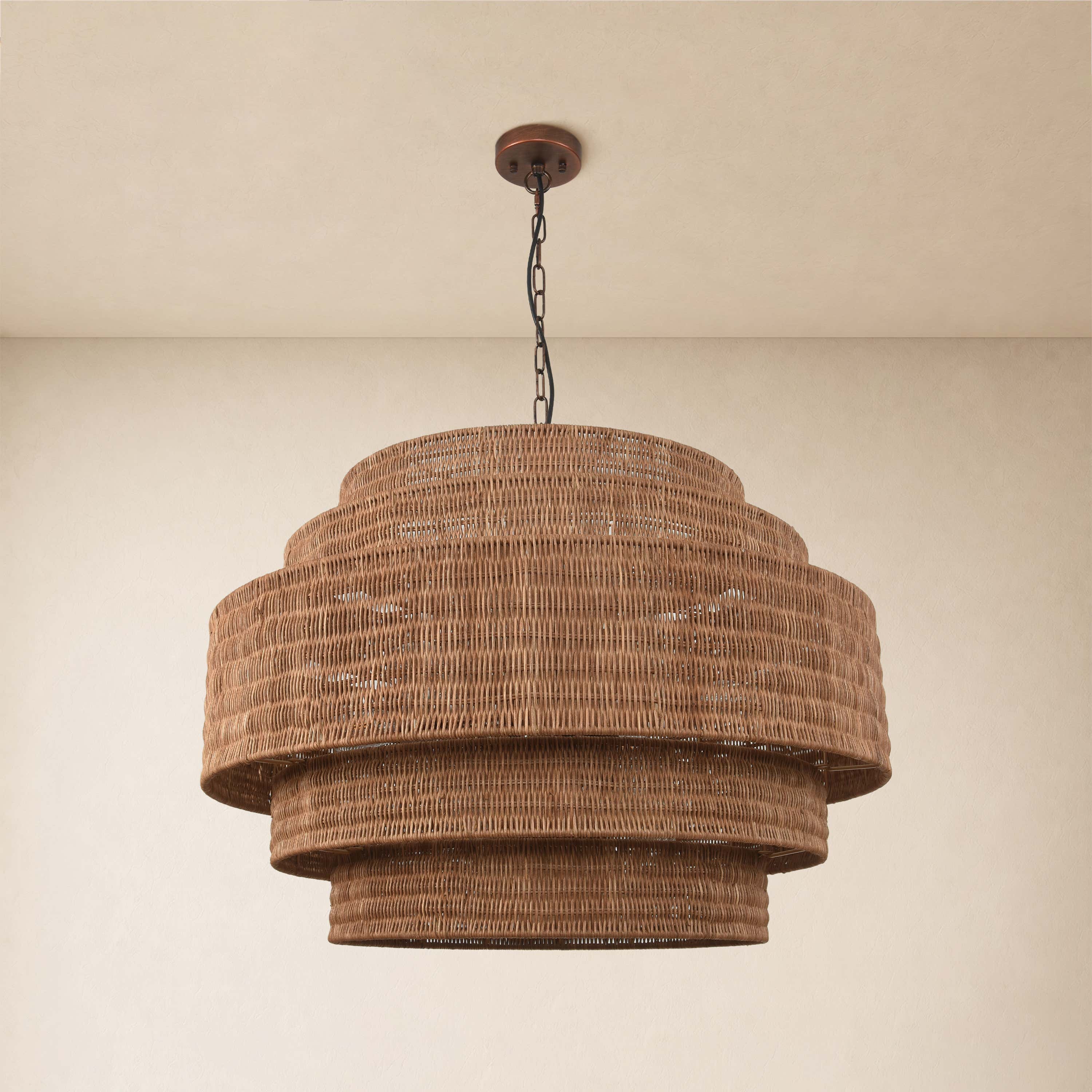 Cavana Rattan Round Chandelier 32"D