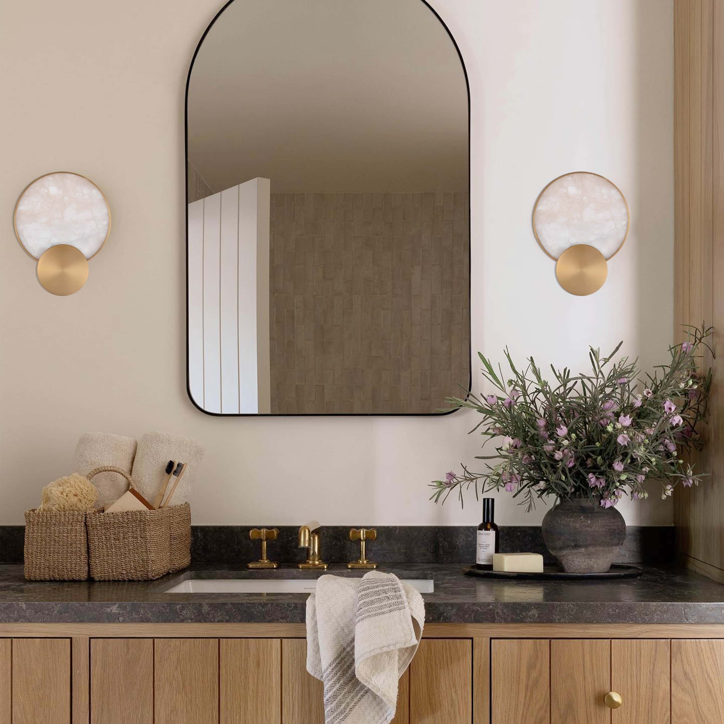 Mintreux Terre Sve Alabaster Wall Sconce 8''D