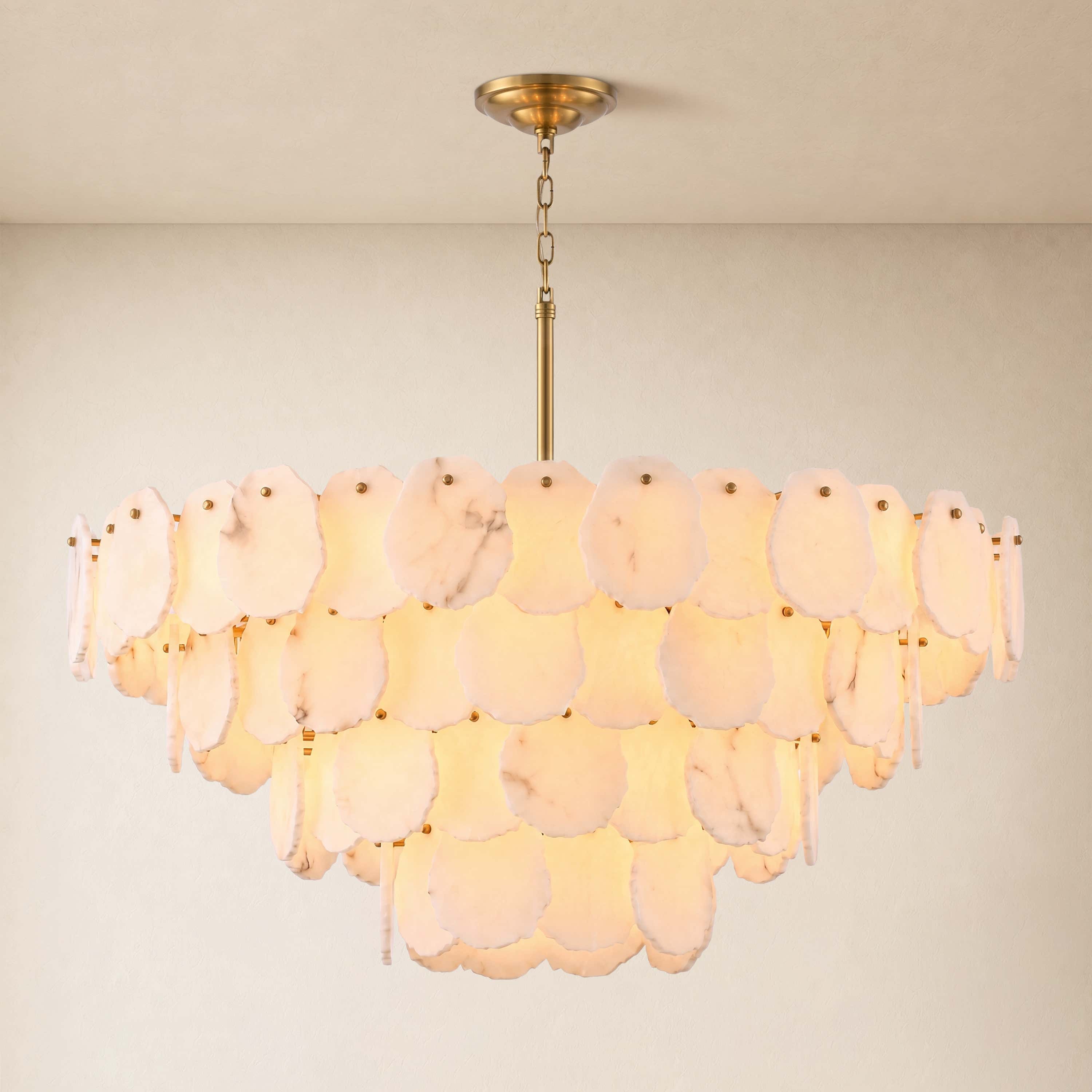 Moira Alabaster Multi-Tier Round Chandelier 48"D
