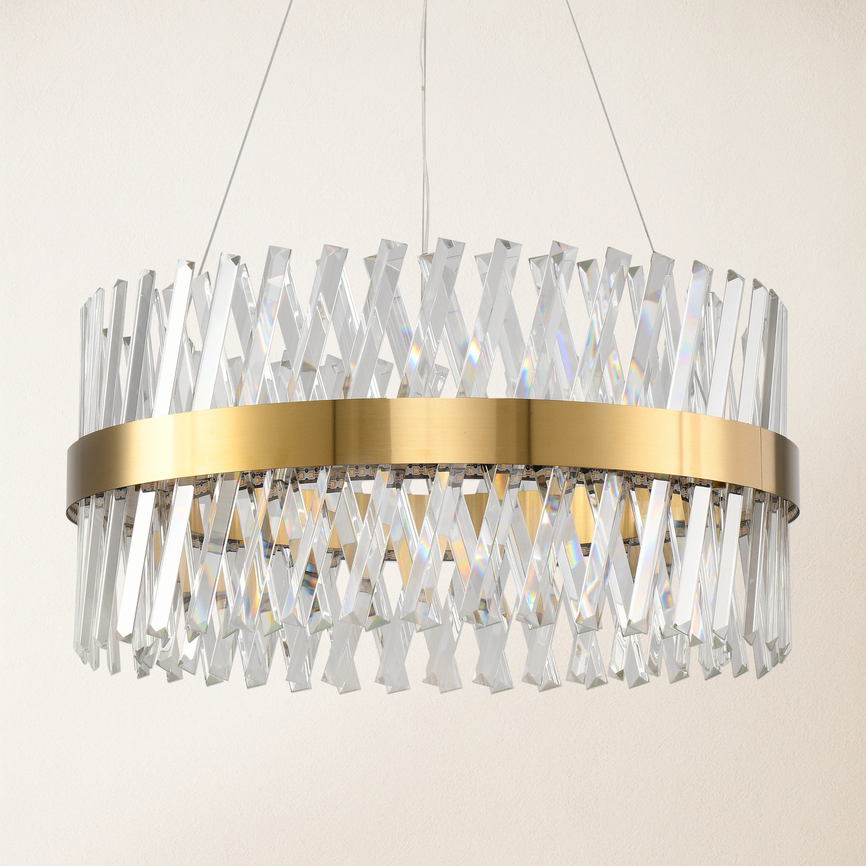 Vetro Prism Crystal Round Chandelier 24"D