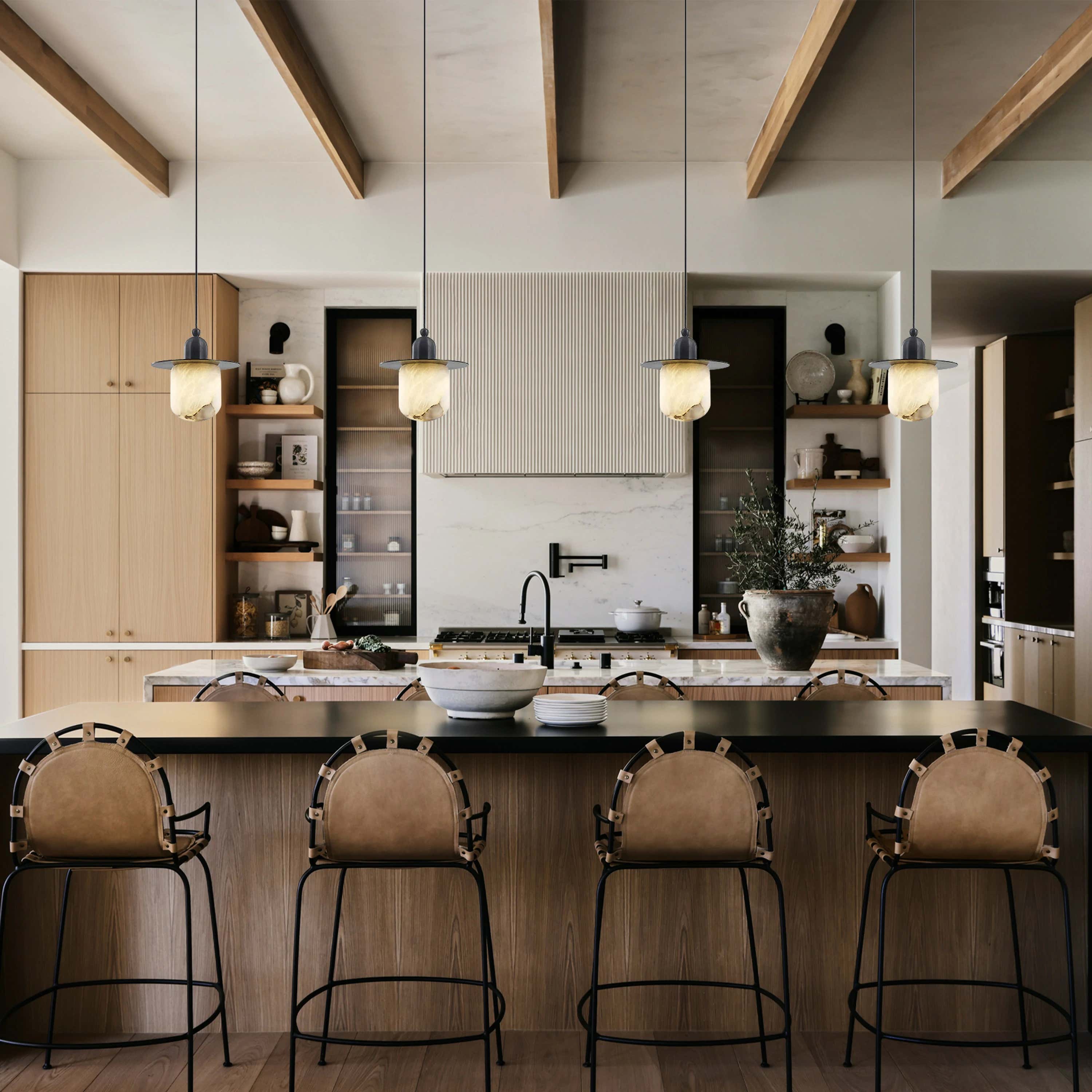 Bloom Alabaster Grace Pendant 6" H