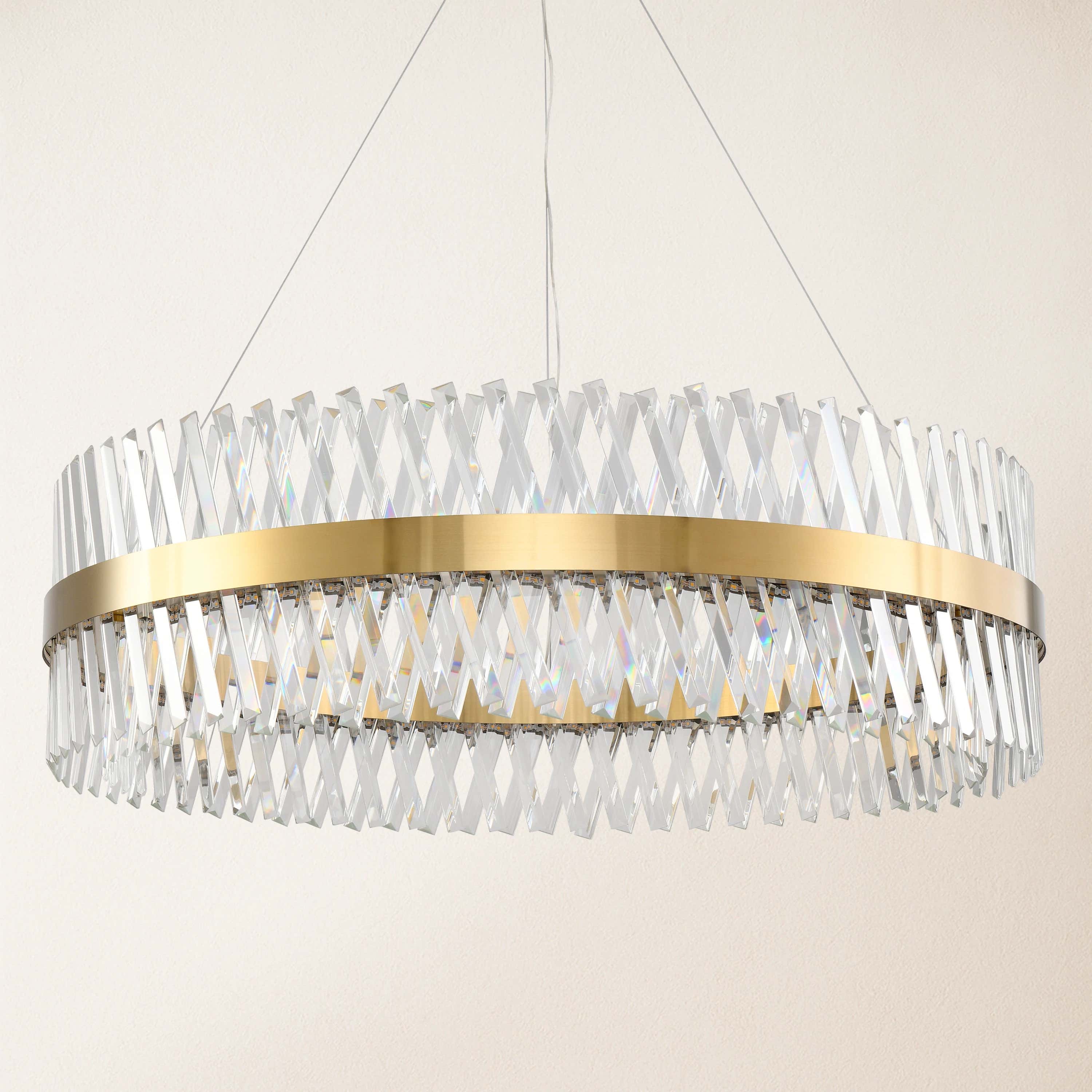Vetro Prism Crystal Round Chandelier 40"D