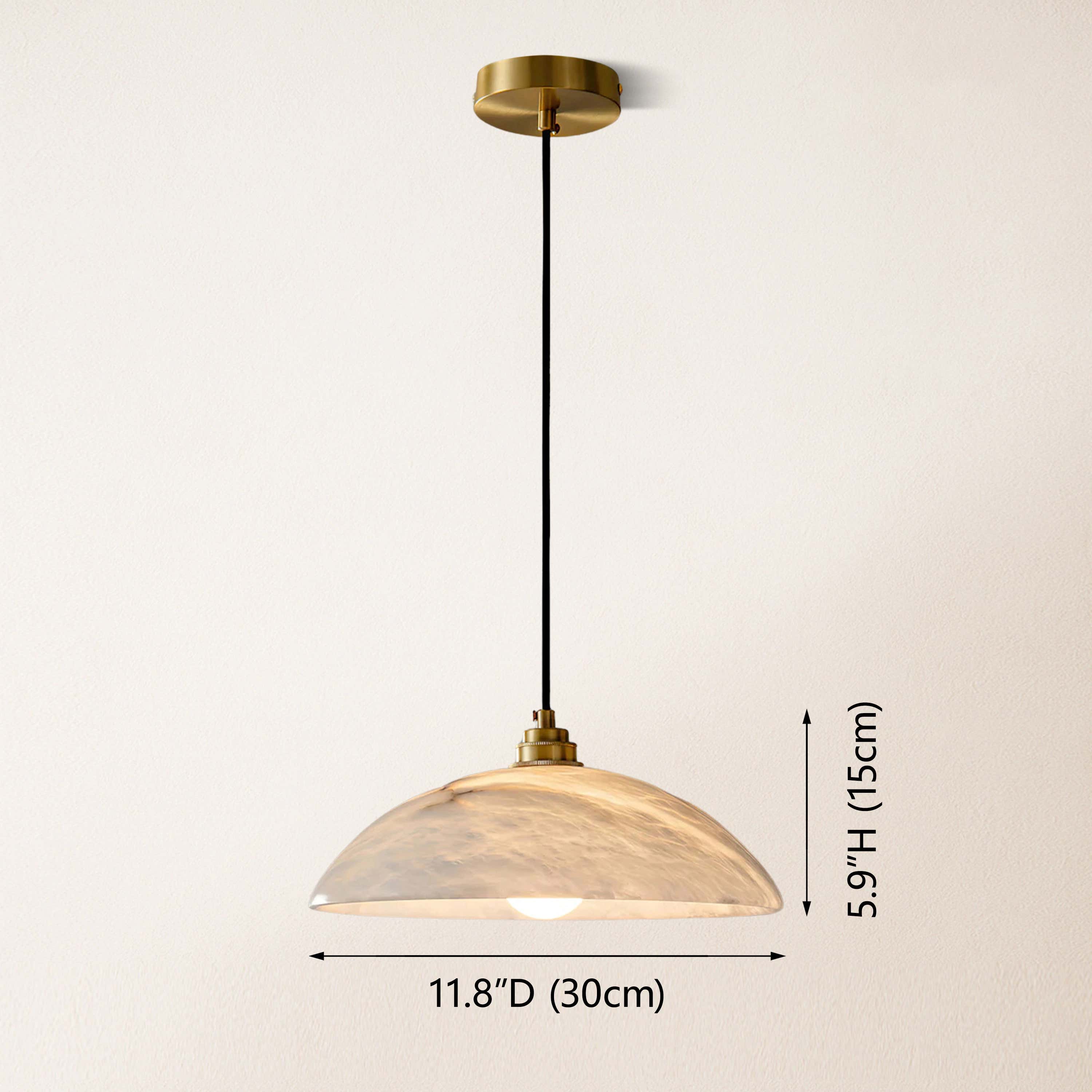 Dadaly Alabaster Modern Small Art Pendant 12"D