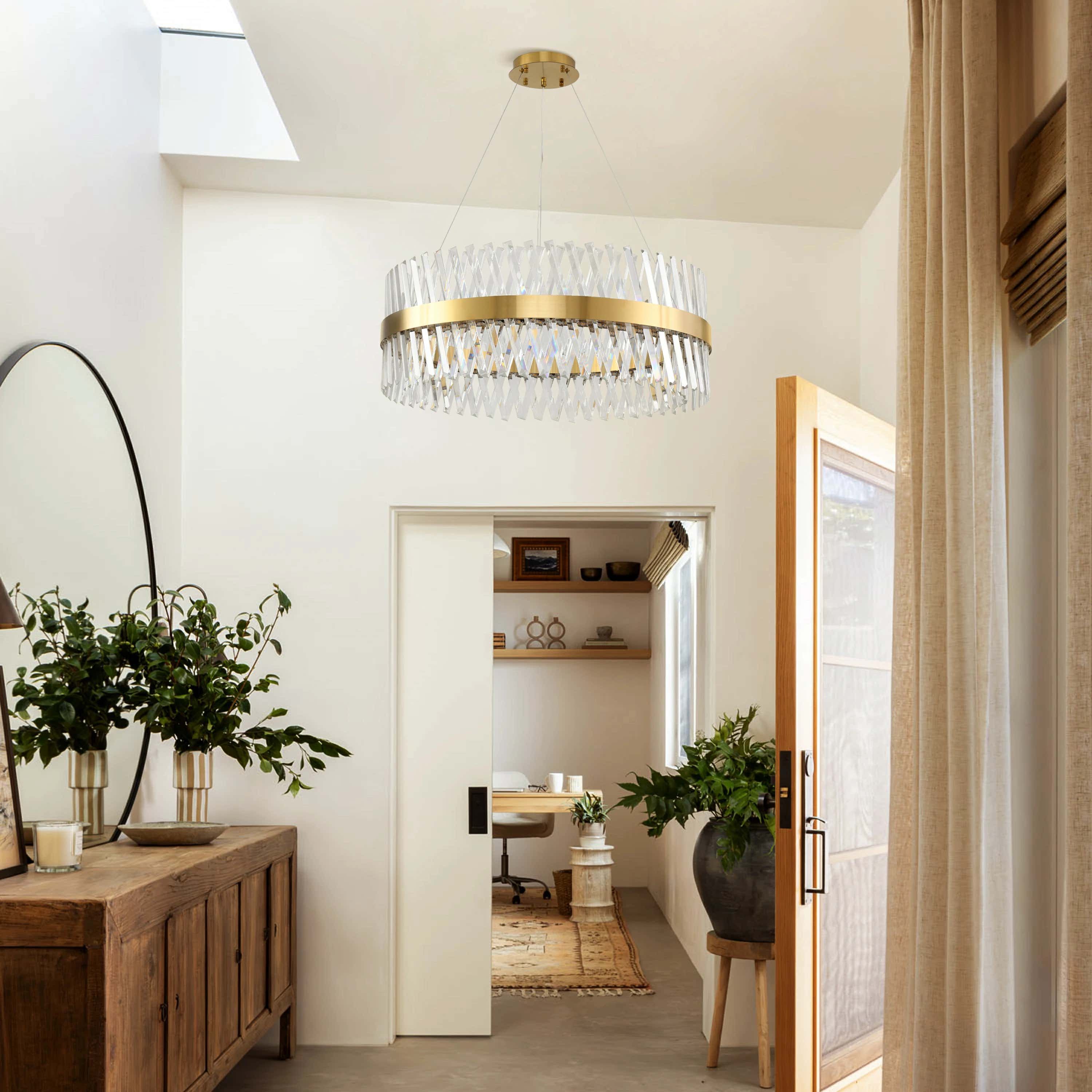 Vetro Prism Crystal Round Chandelier 32"D