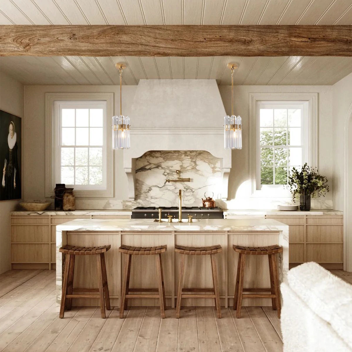 Ruby Crystal Pendant Kitchen Island Light 6.5"W