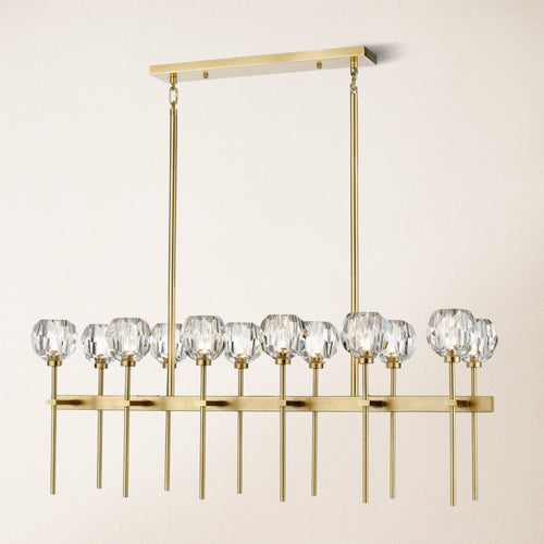 Parisian Crystal Double Linear Chandelier 48"L