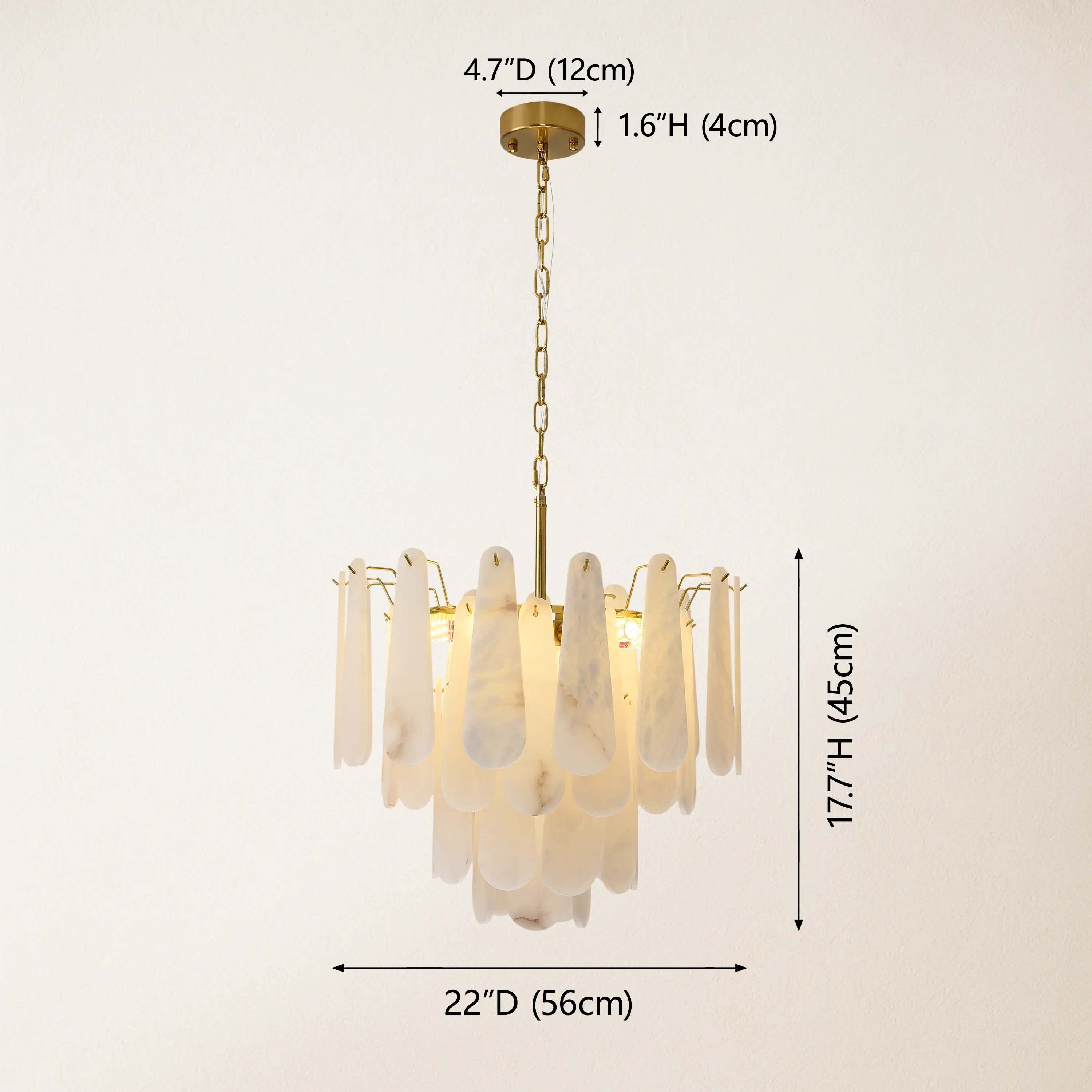 Caldera Alabaster Round Chandelier 22"