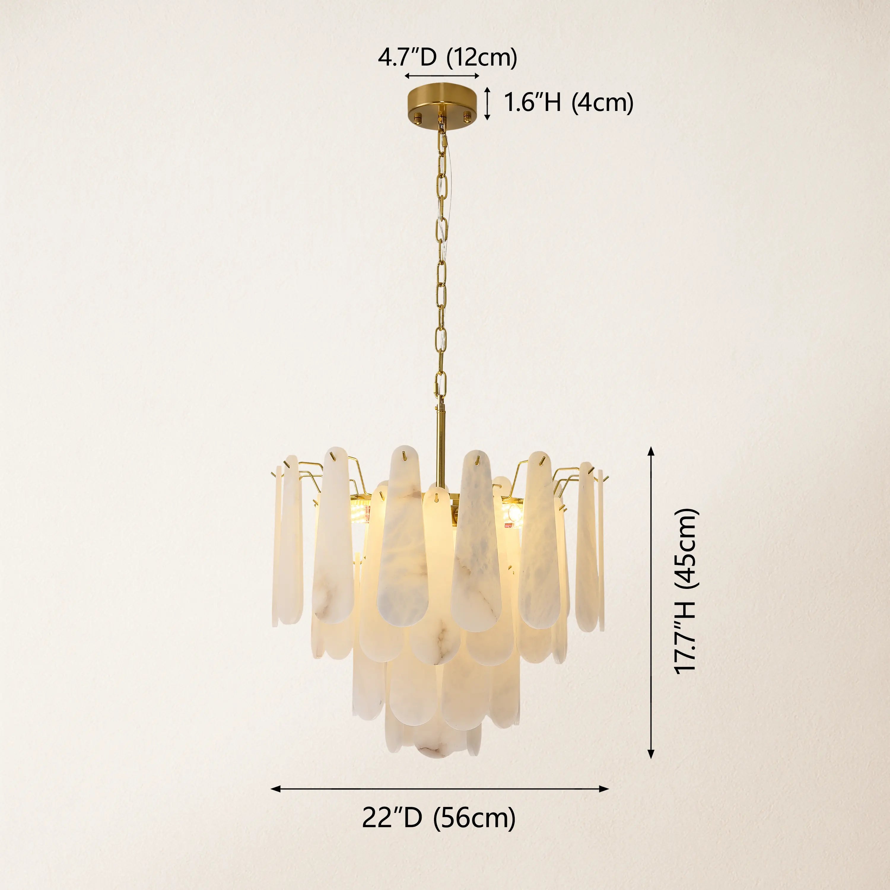 Caldera Alabaster Round Chandelier 22"