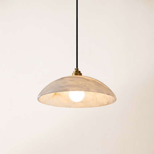 Dadaly Alabaster Modern Small Art Pendant 20"D