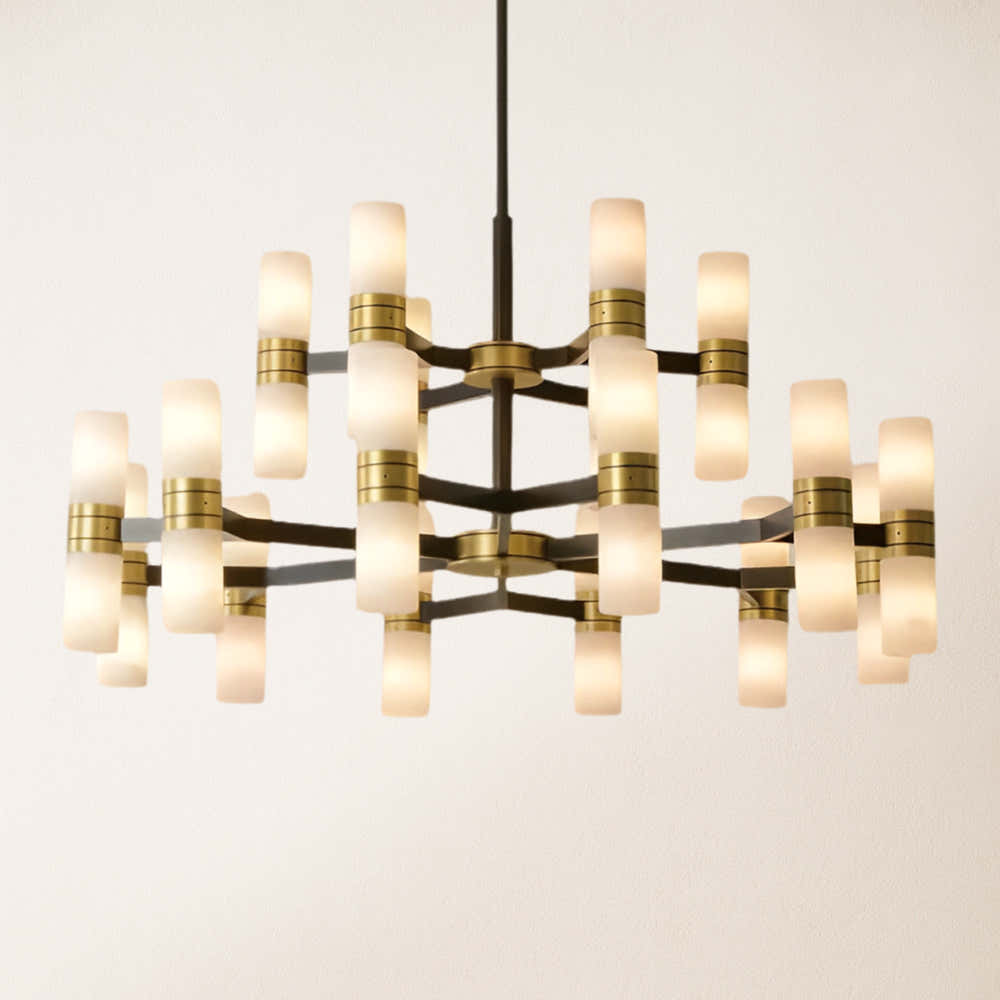Moral Alabaster Round chandelier 37"D
