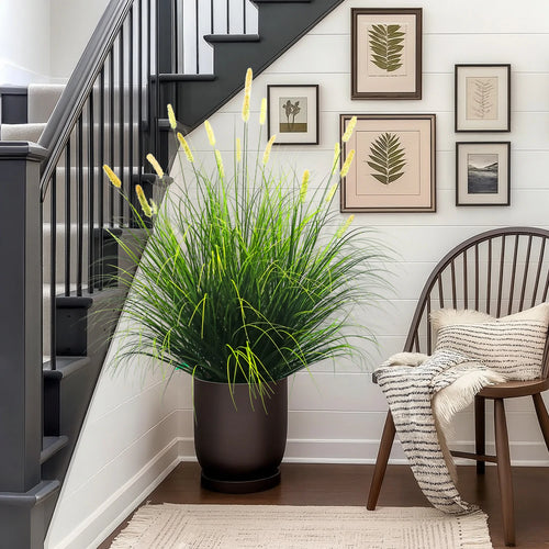 Artificial 20-Head Short Pine Grass with Curved-Straight Onion Grass Bonsai 110cm H