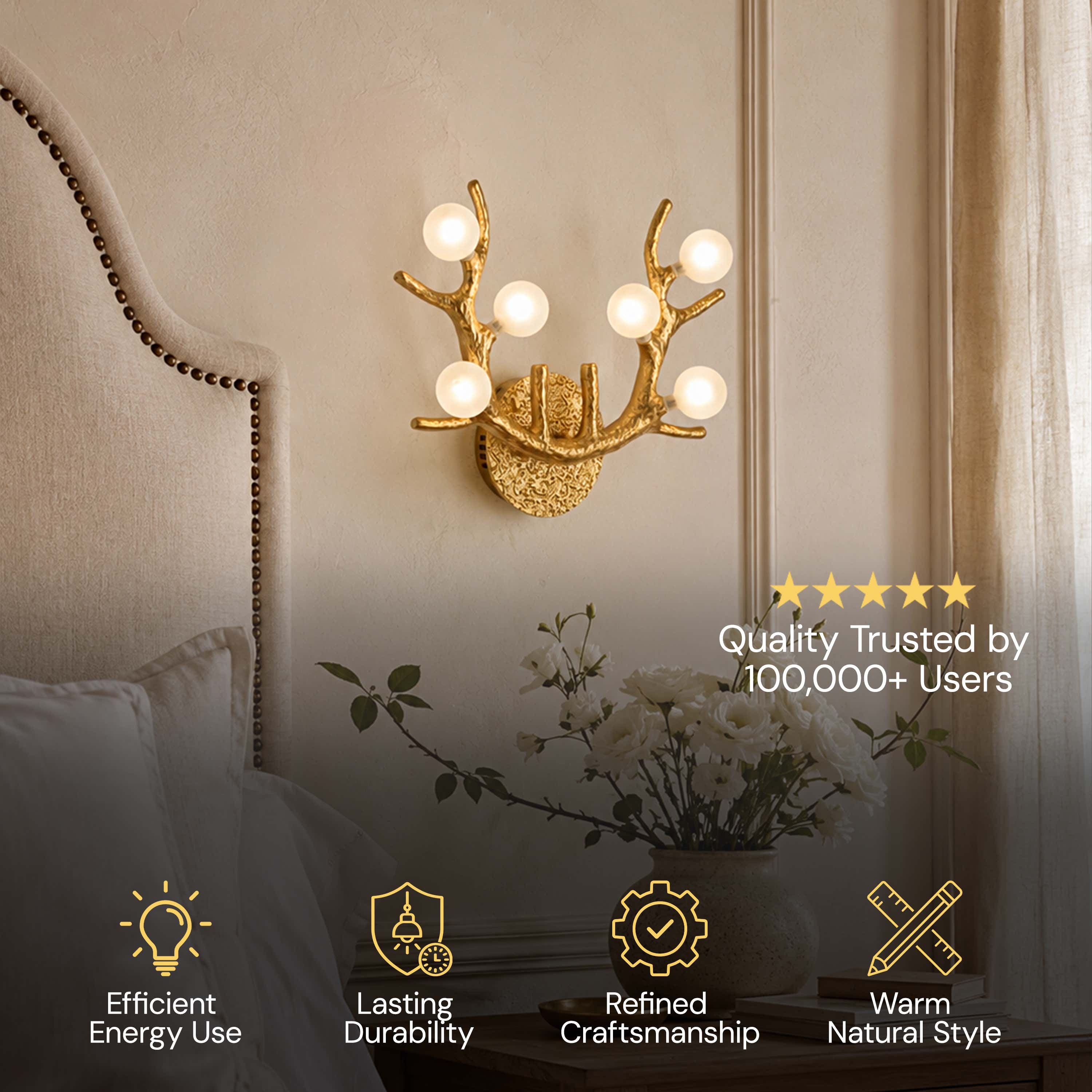 Cervia Antler Branch Wall Sconce 15"W